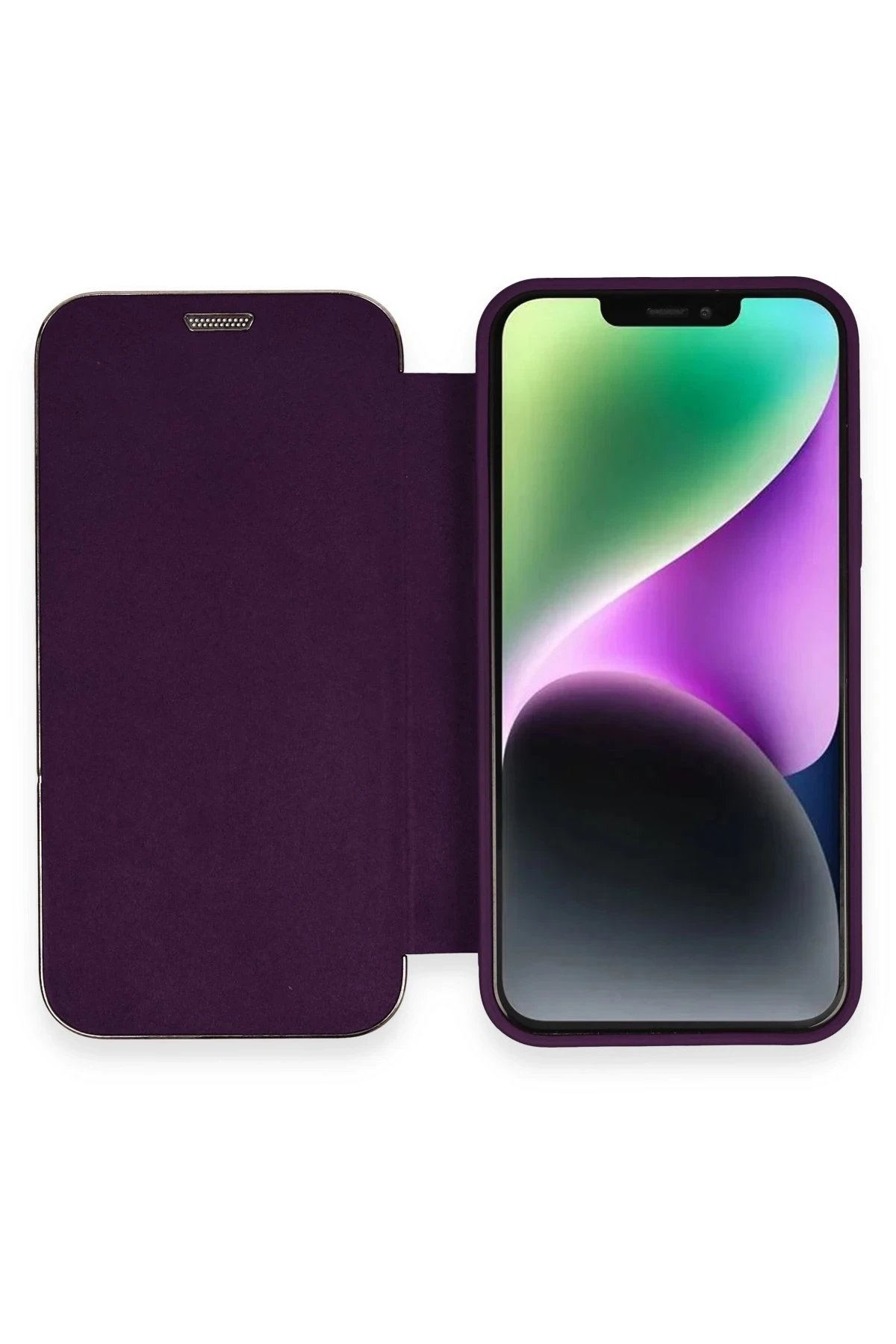 Newface iPhone 11 Kılıf Dolpin Kapaklı - Derin Mor