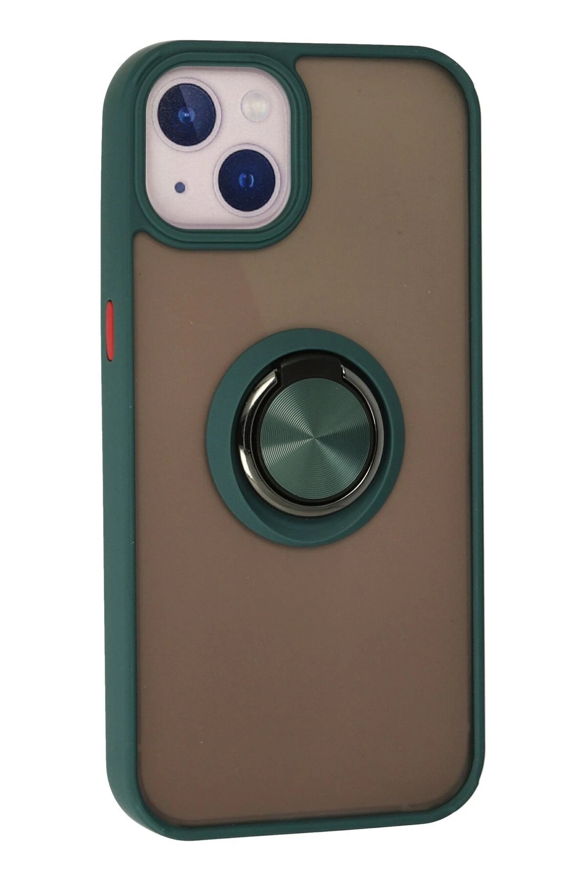 Newface iPhone 13 Kılıf Montreal Yüzüklü Silikon Kapak - Yeşil