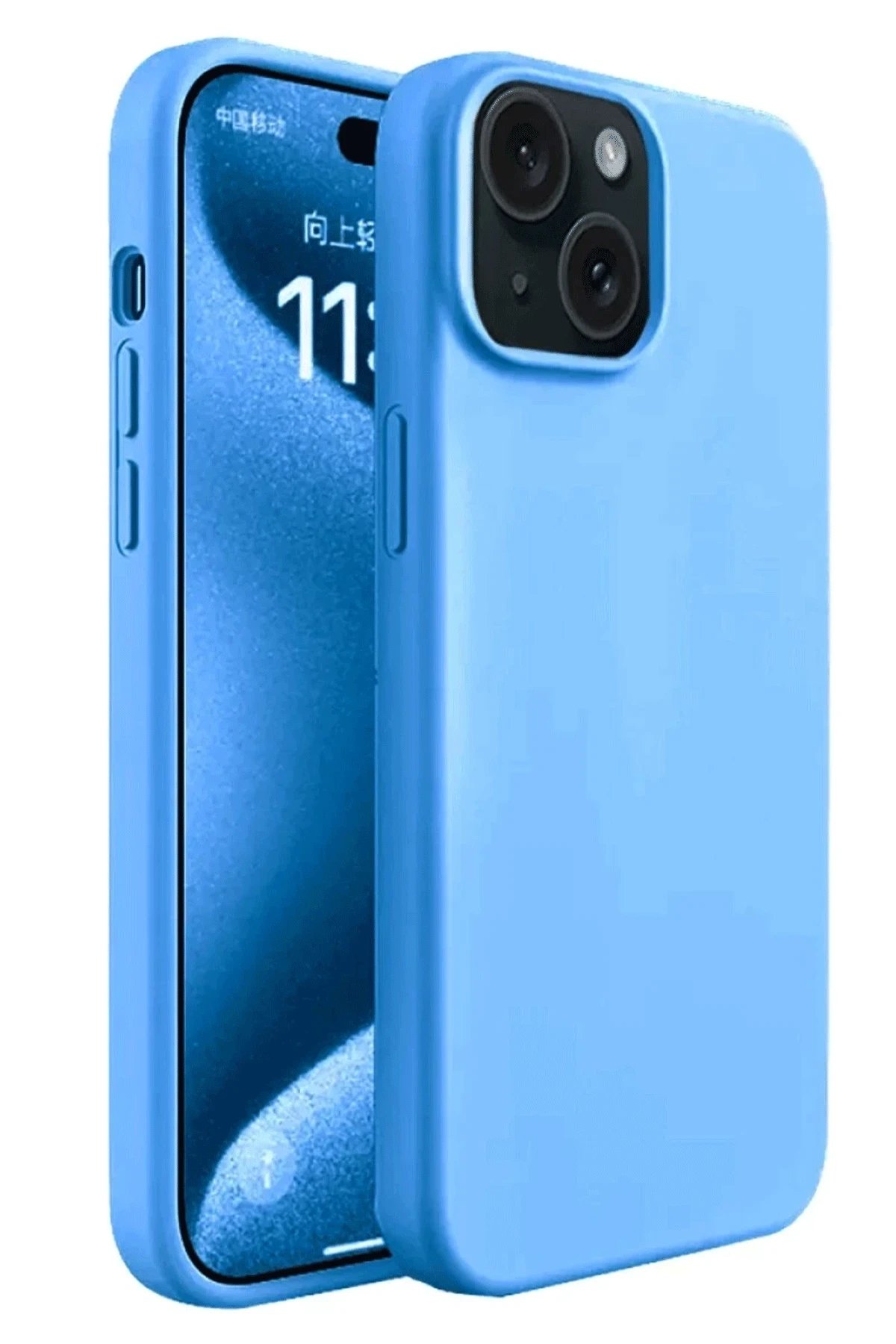 Newface iPhone 15 Kılıf First Silikon - Mavi