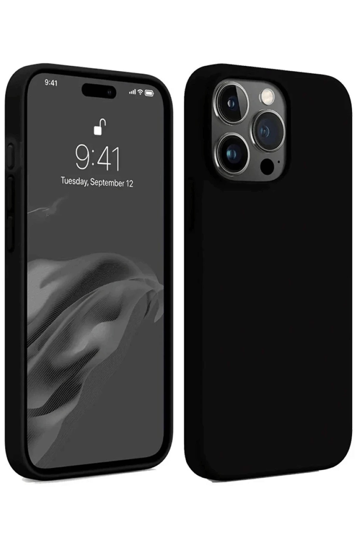 Newface iPhone 15 Pro Max Kılıf First Silikon - Siyah