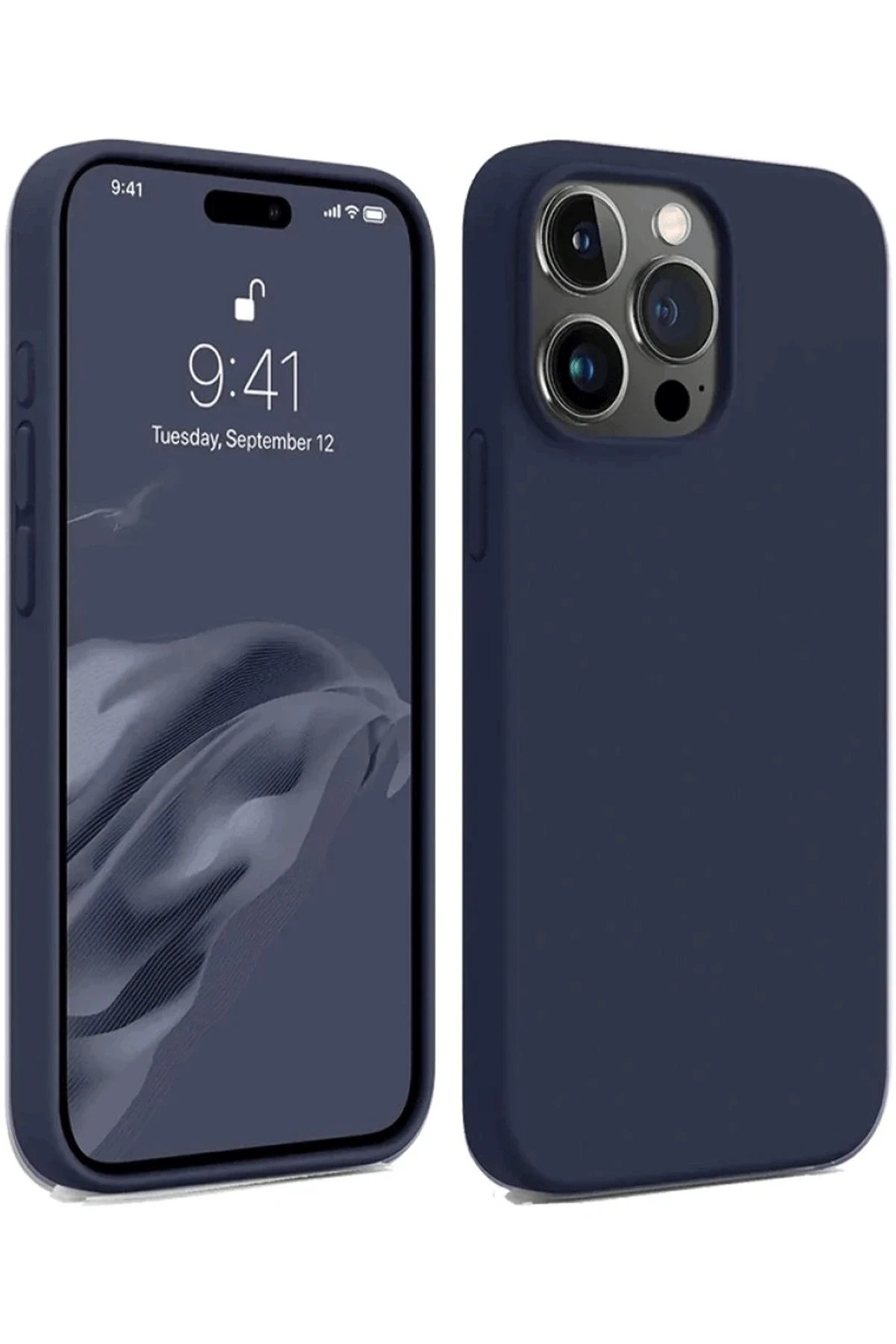 Newface iPhone 15 Pro Max Kılıf First Silikon - Lacivert