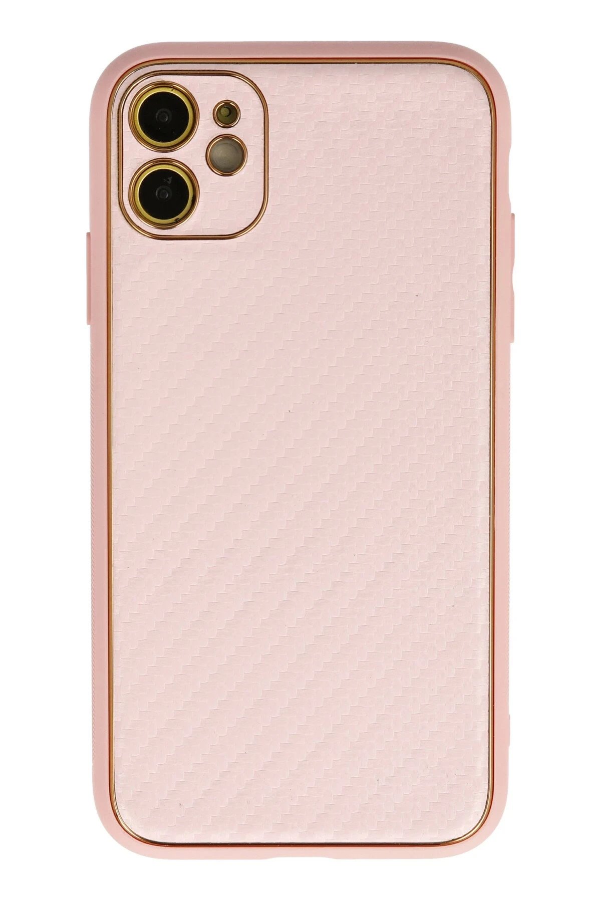 Newface iPhone 12 Kılıf Coco Karbon Silikon - Pembe