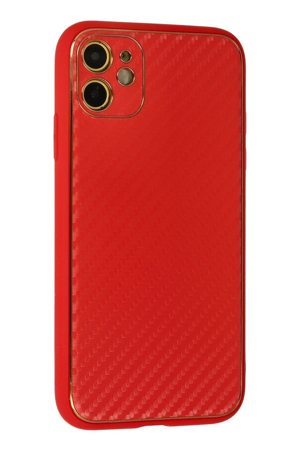 Newface iPhone 12 Kılıf Coco Karbon Silikon - Kırmızı