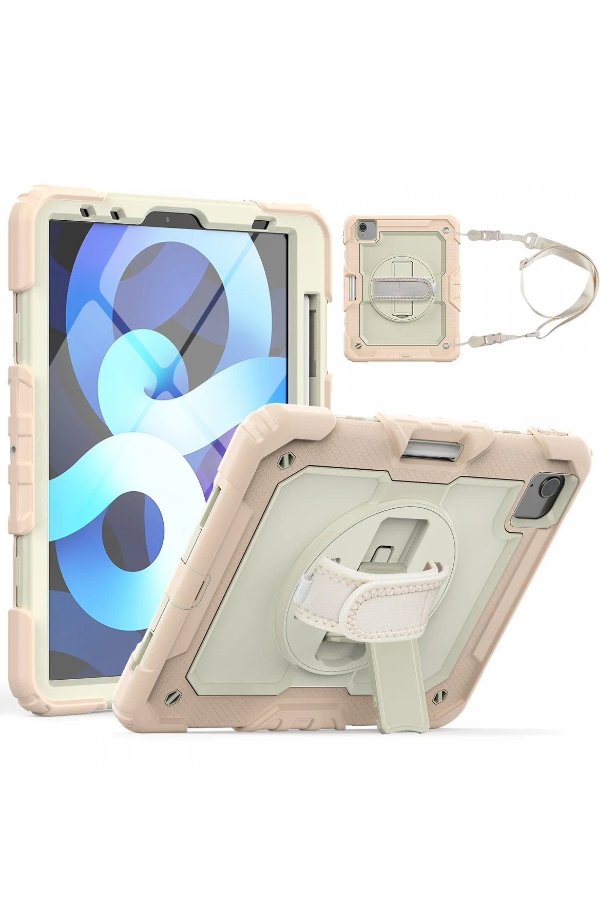 Newface iPad Pro 11 (2020) Kılıf Strap New Tablet Kapak - Pembe