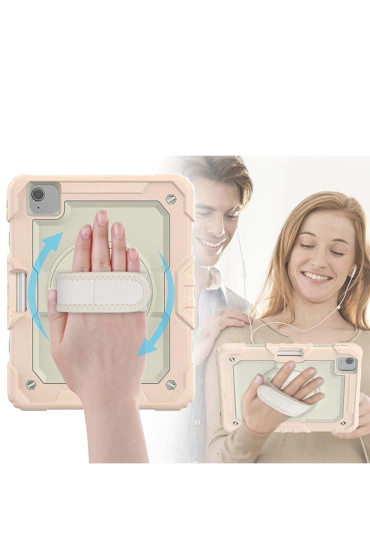 Newface iPad Pro 11 (2020) Kılıf Strap New Tablet Kapak - Pembe