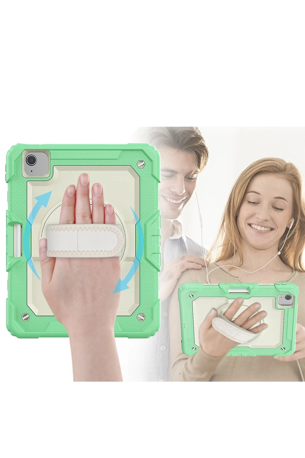 Newface iPad Pro 11 (2020) Kılıf Strap New Tablet Kapak - Yeşil