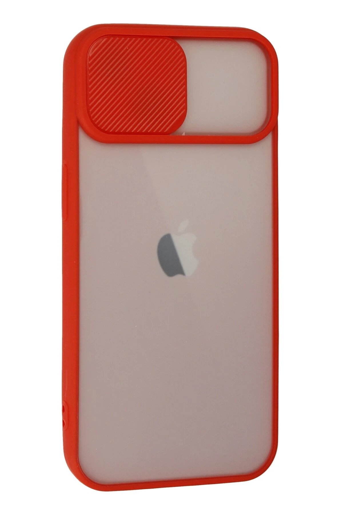 Newface iPhone 13 Kılıf Palm Buzlu Kamera Sürgülü Silikon - Kırmızı