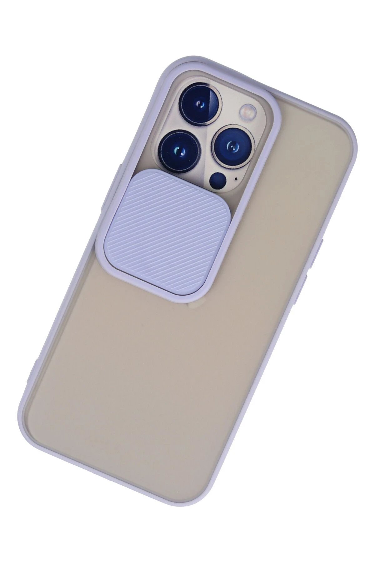 Newface iPhone 13 Pro Kılıf Palm Buzlu Kamera Sürgülü Silikon - Lila