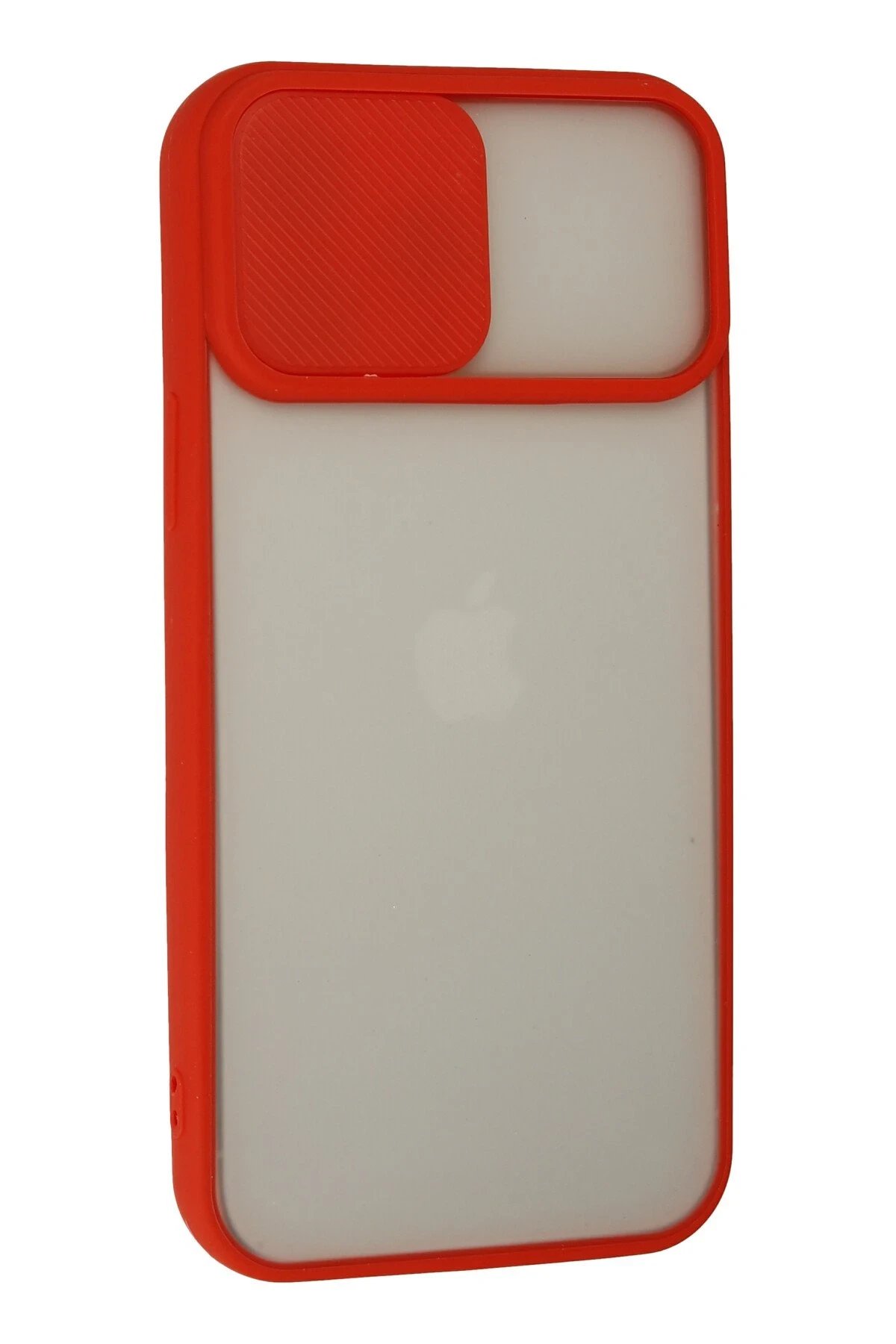 Newface iPhone 13 Pro Max Kılıf Palm Buzlu Kamera Sürgülü Silikon - Kırmızı