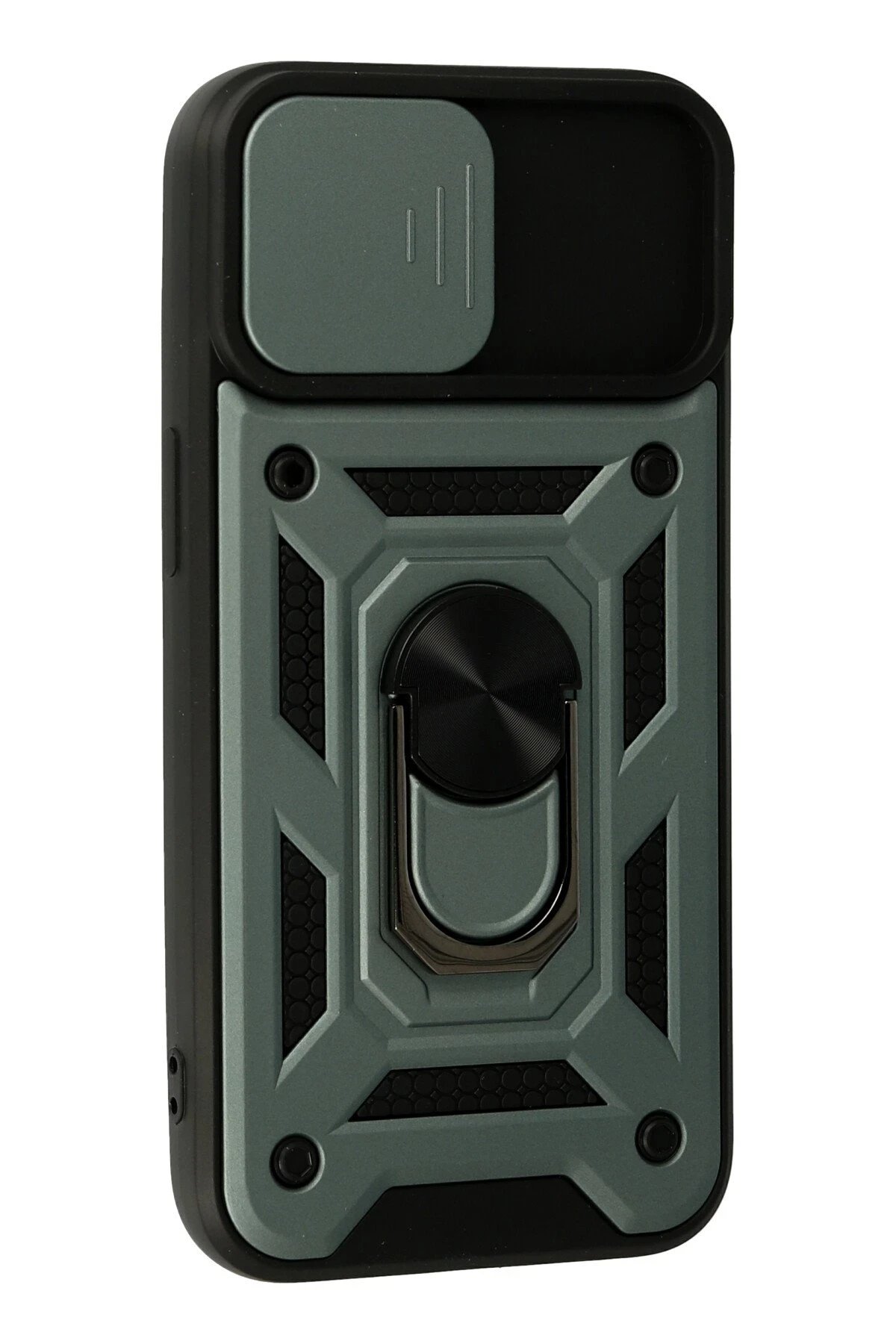 Newface iPhone 13 Kılıf Pars Lens Yüzüklü Silikon - Yeşil