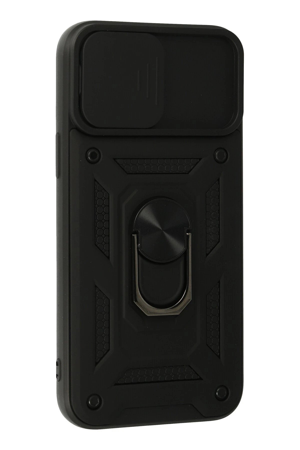 Newface iPhone 13 Pro Max Kılıf Pars Lens Yüzüklü Silikon - Siyah