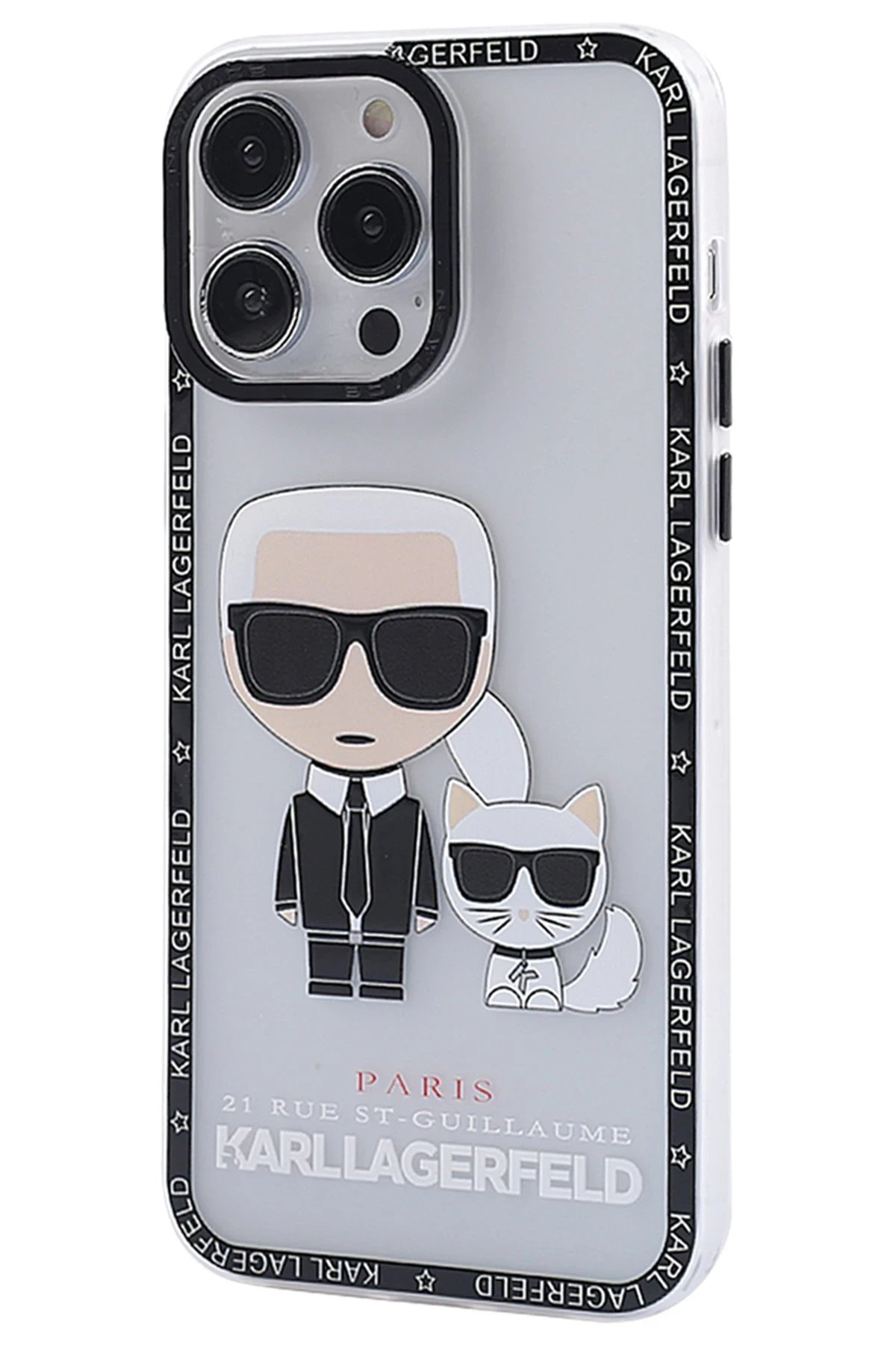 Newface iPhone 14 Pro Kılıf Prada Desenli Kapak - Prada Şeffaf - 1