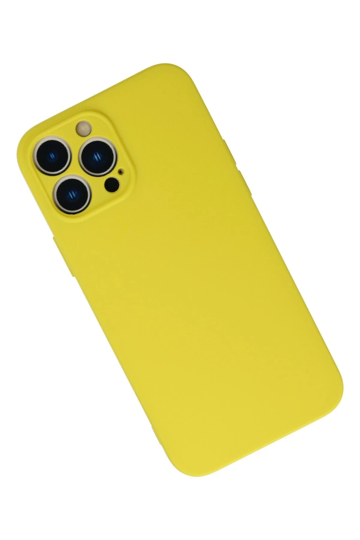 Newface iPhone 13 Pro Max Kılıf Nano içi Kadife Silikon - Sarı