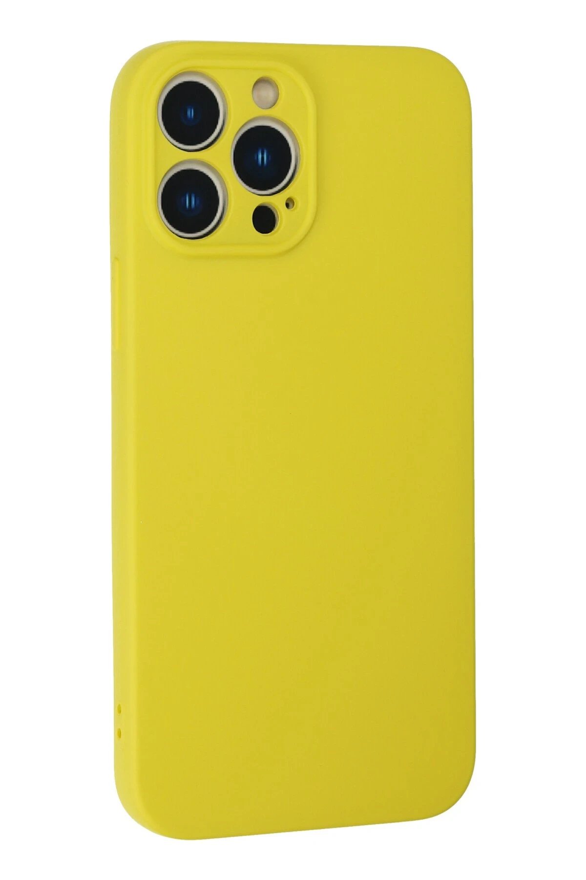 Newface iPhone 13 Pro Max Kılıf Nano içi Kadife Silikon - Sarı