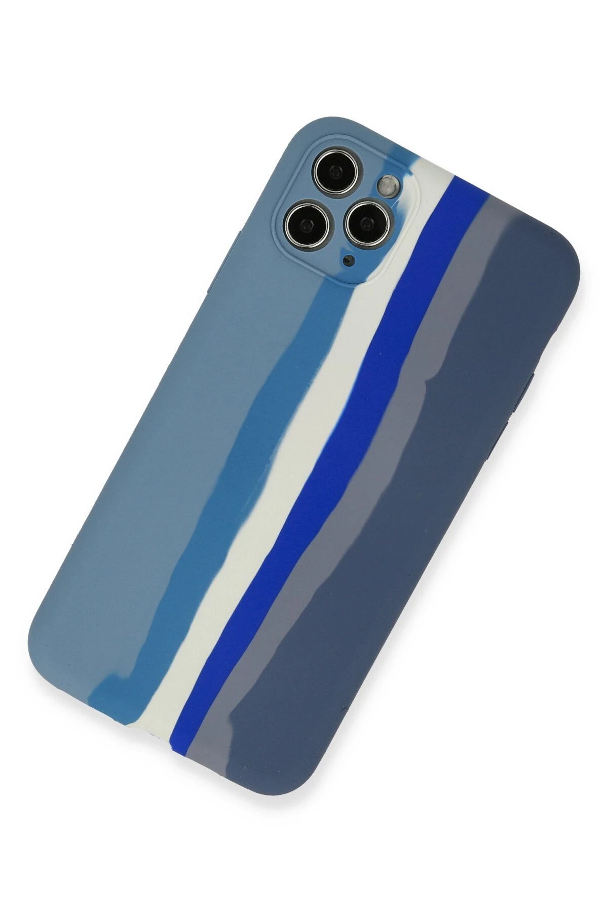 Newface iPhone 11 Pro Kılıf Ebruli Lansman Silikon - Mavi-Gri