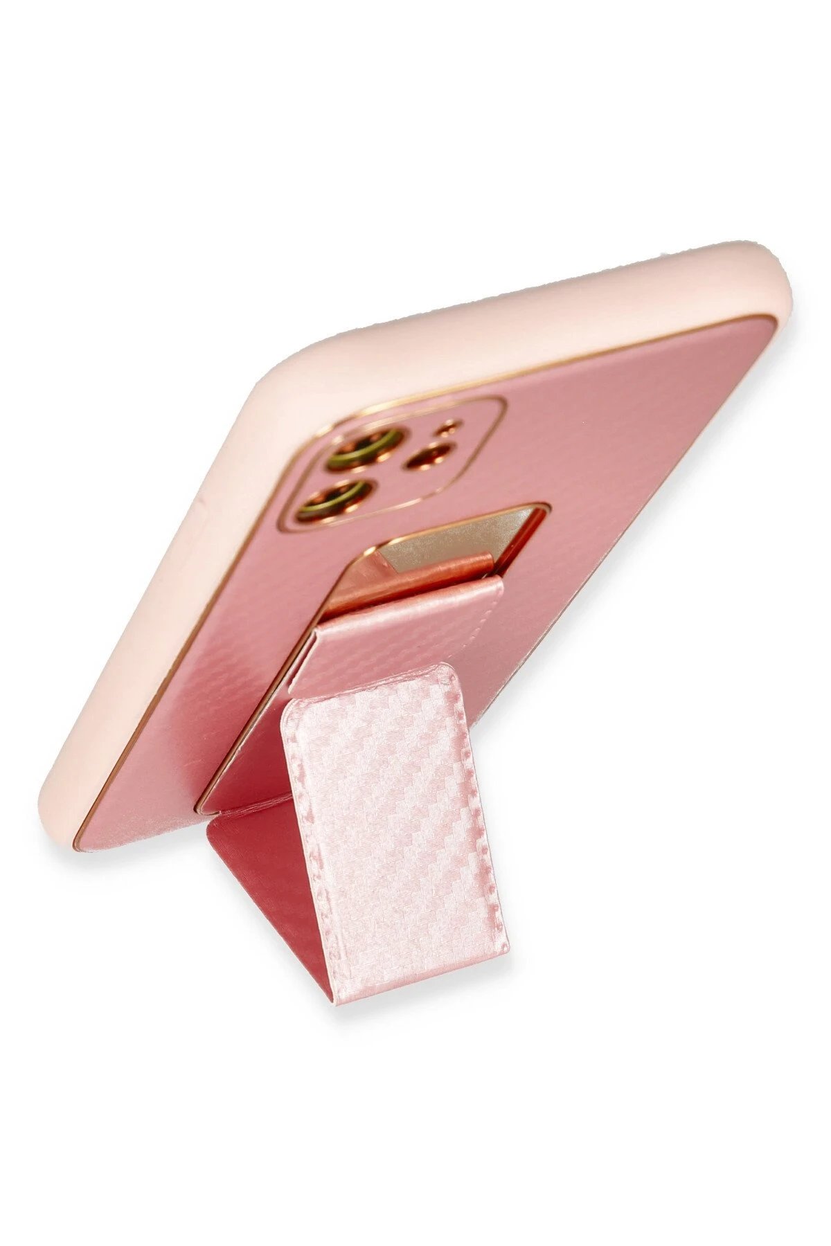 Newface iPhone 12 Kılıf Coco Karbon Standlı Kapak - Pembe