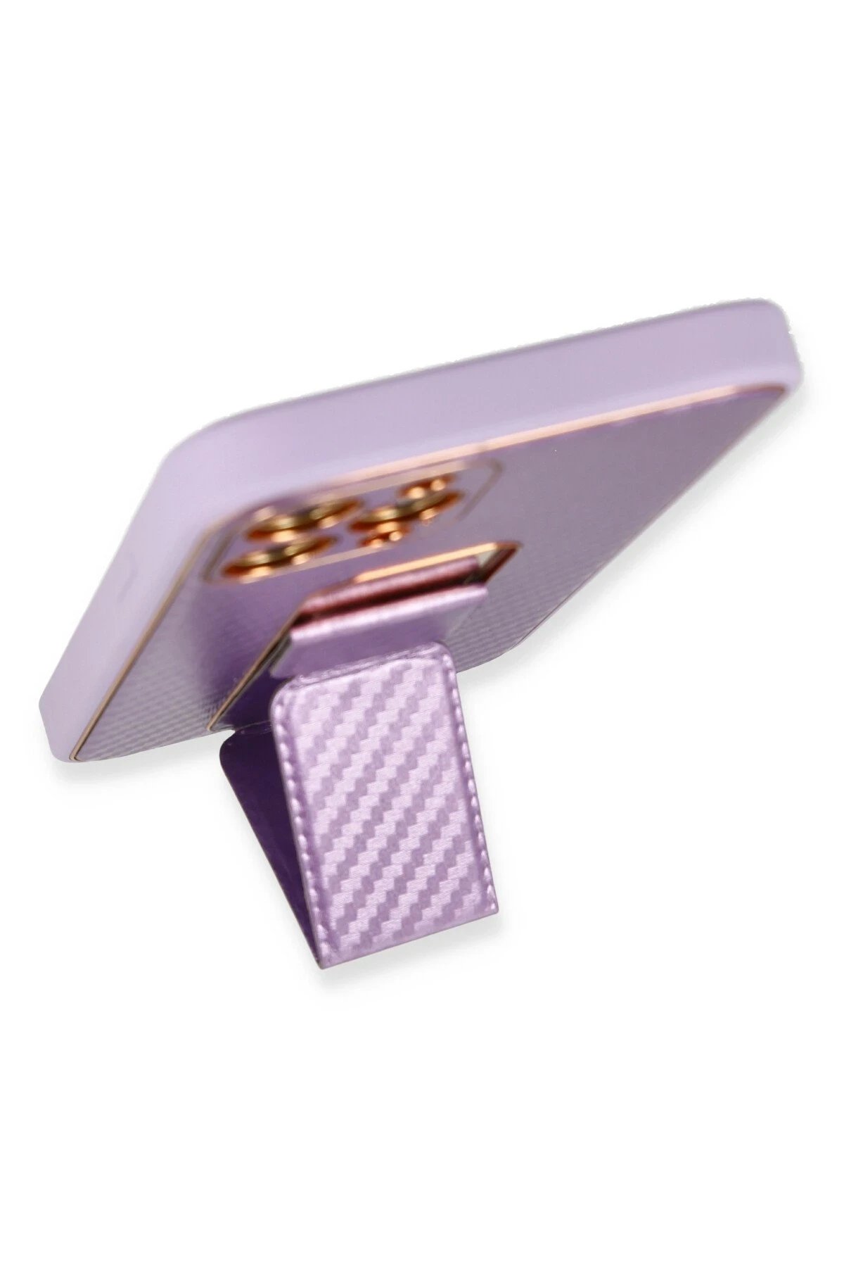 Newface iPhone 12 Pro Kılıf Coco Karbon Standlı Kapak - Mor