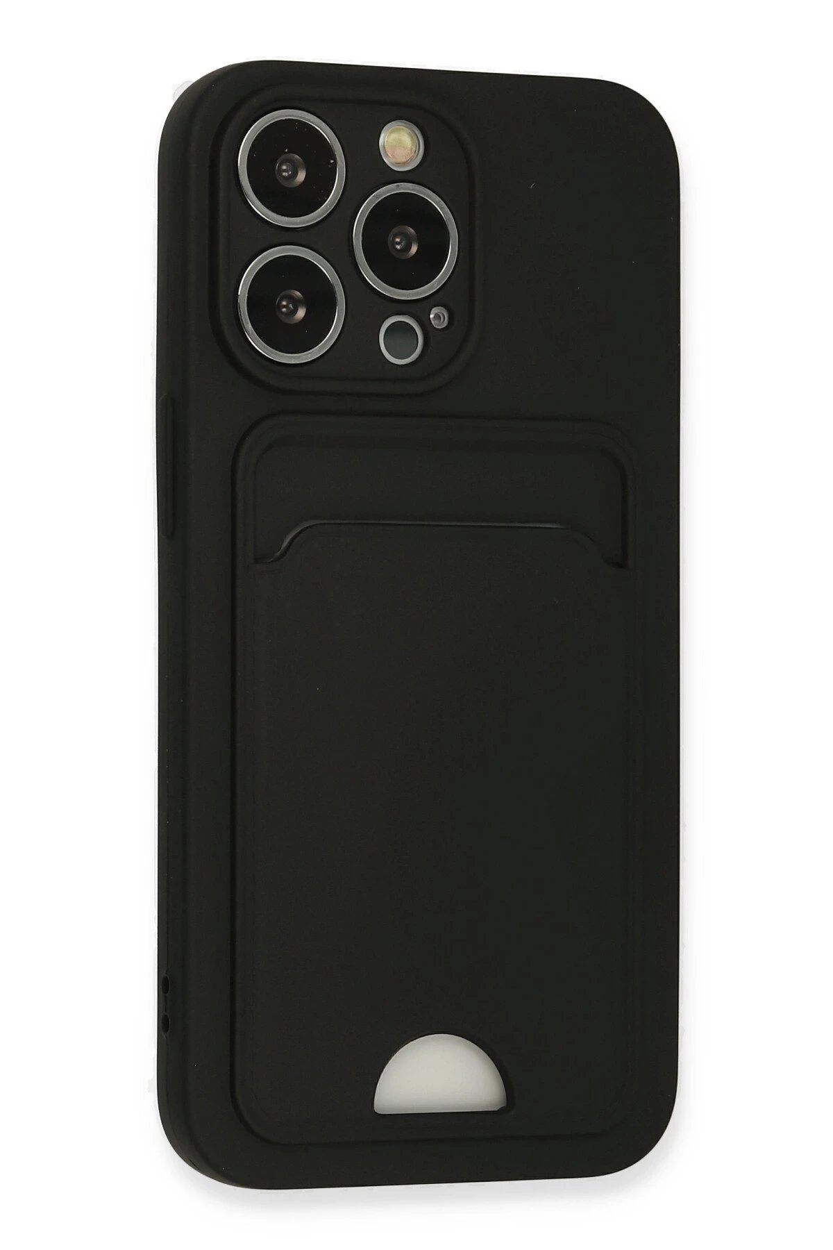 Newface iPhone 13 Pro Kılıf Kelvin Kartvizitli Silikon - Siyah