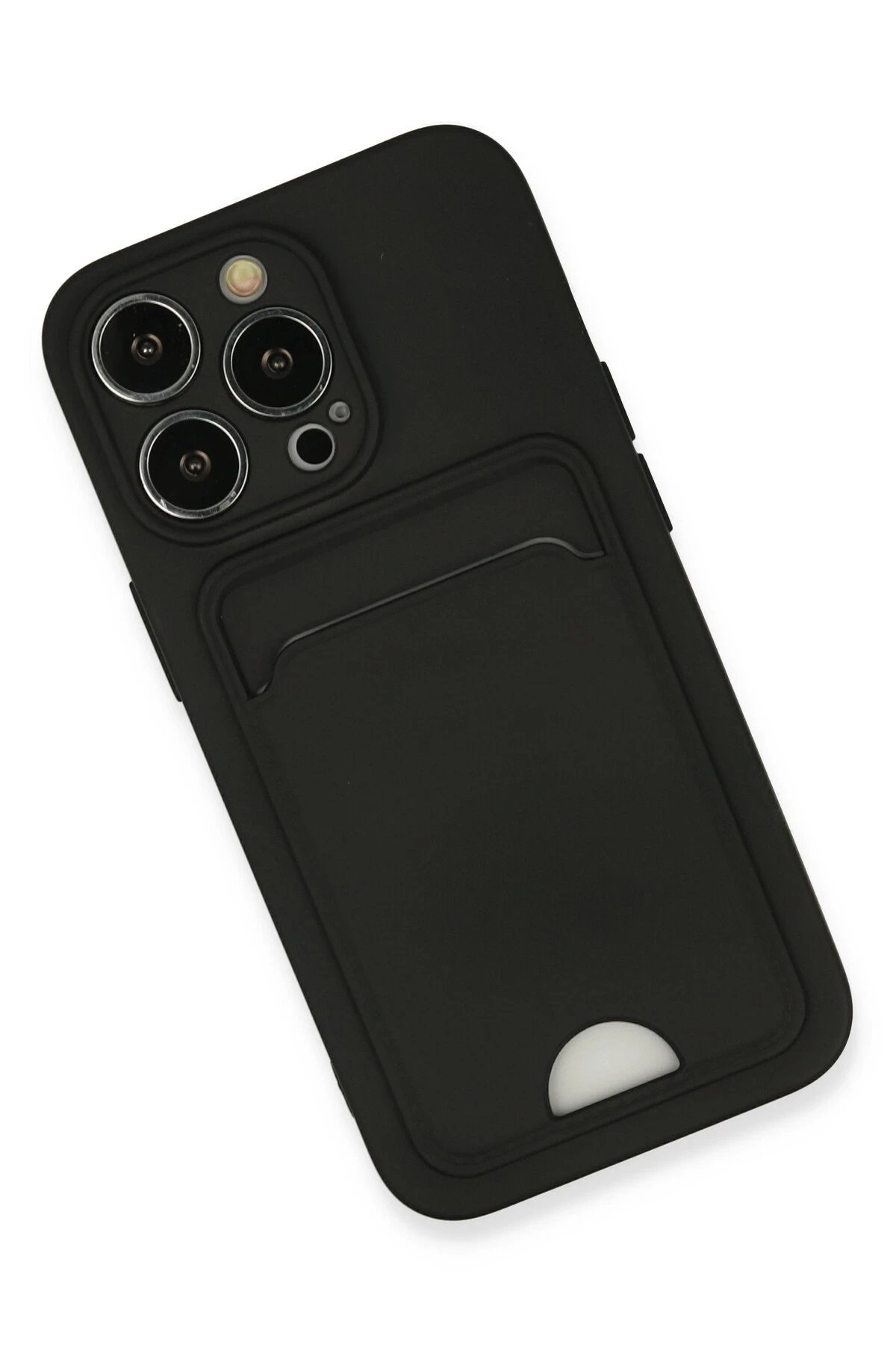 Newface iPhone 13 Pro Kılıf Kelvin Kartvizitli Silikon - Siyah