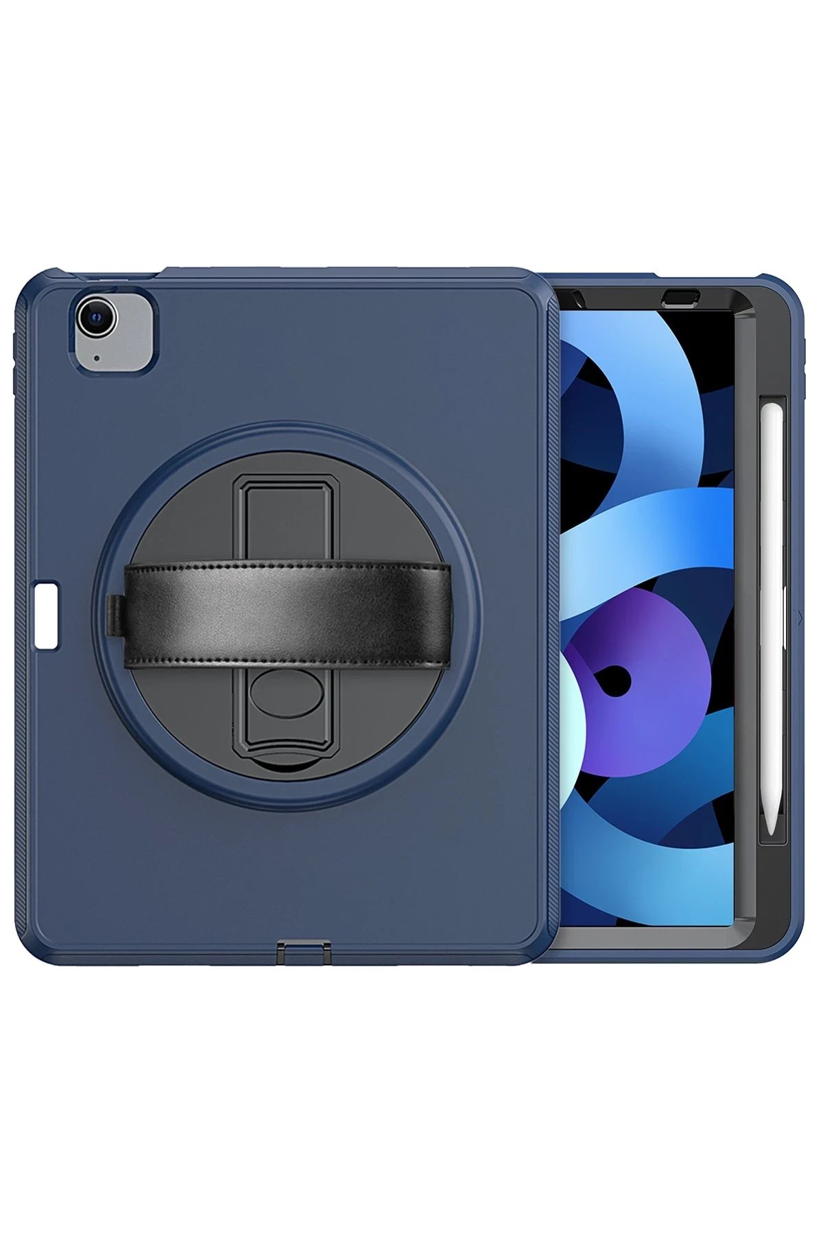 Newface iPad 2022 10.9 (10.nesil) Kılıf Hand Strap Tablet Kılıfı - Lacivert