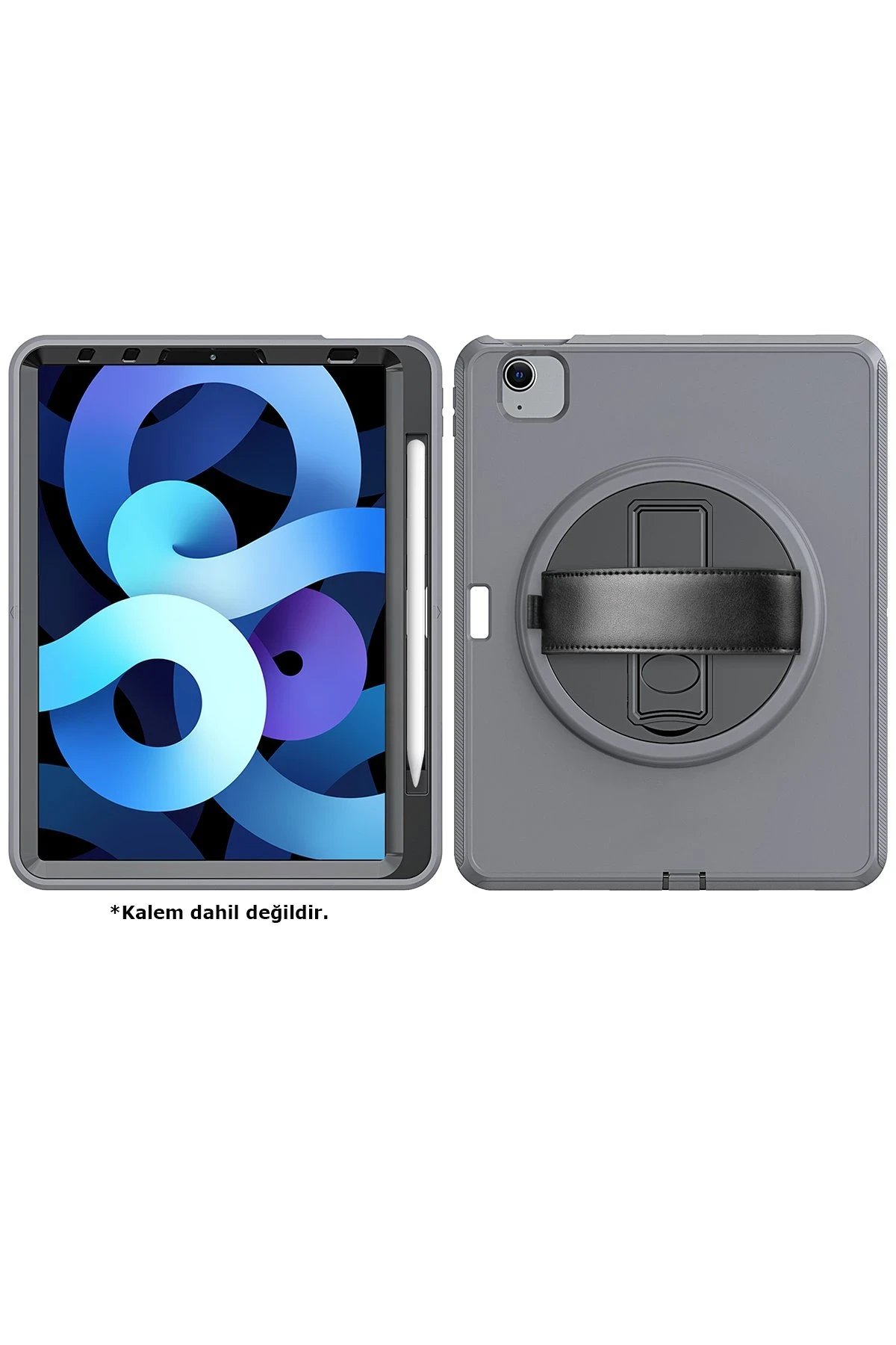 Newface iPad 2022 10.9 (10.nesil) Kılıf Hand Strap Tablet Kılıfı - Gri