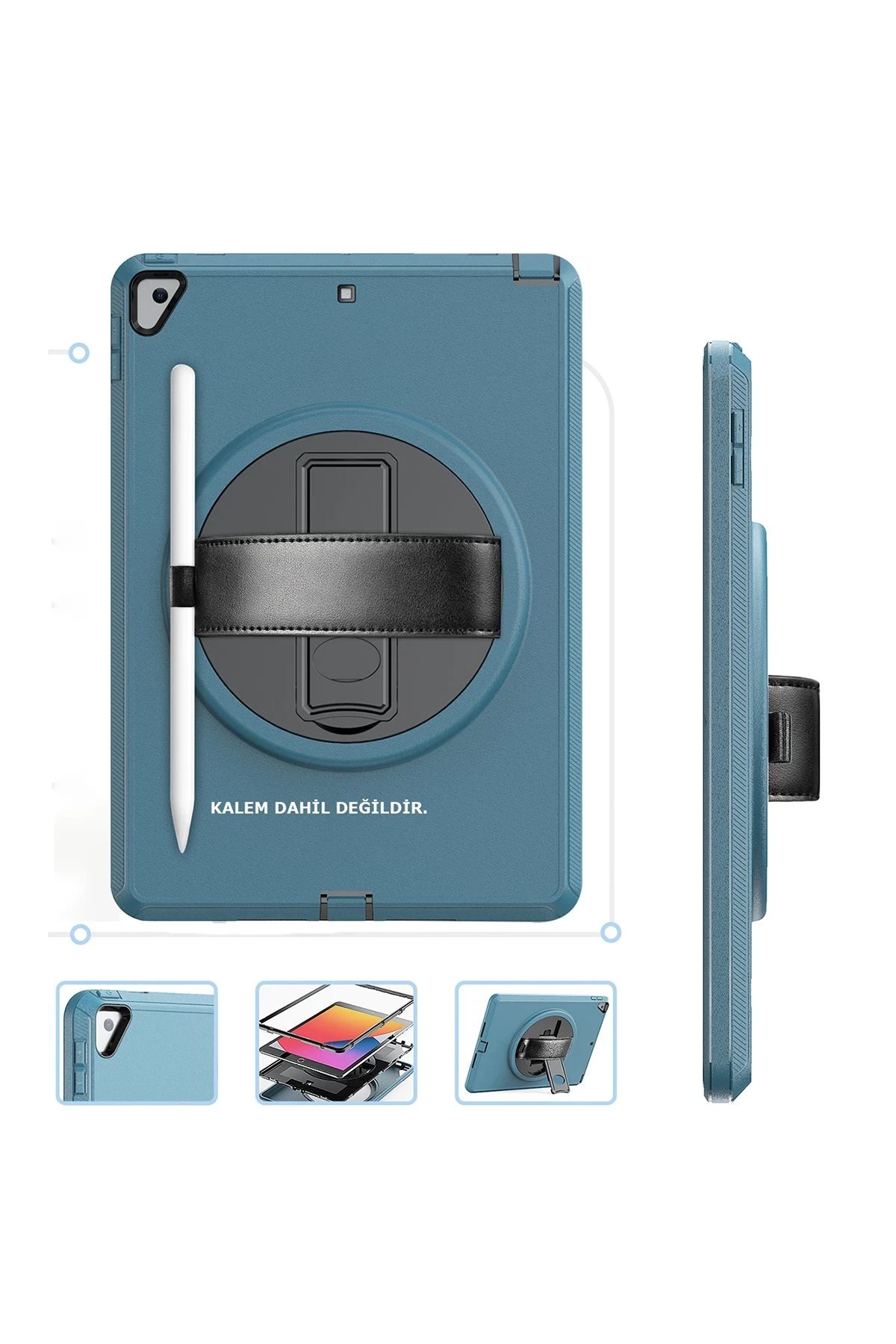 Newface iPad 10.2 (7.nesil) Kılıf Hand Strap Tablet Kılıfı uaz