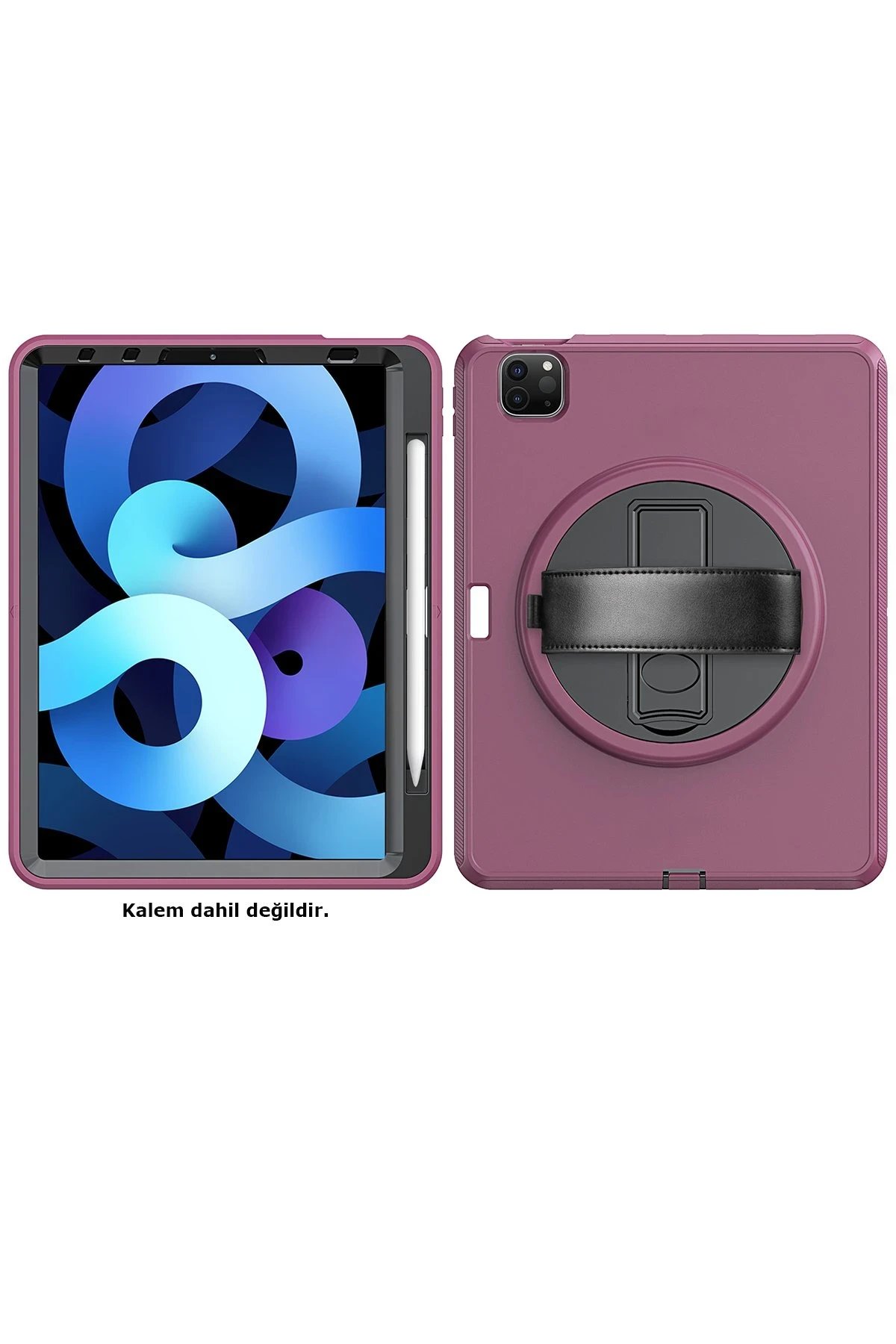 Newface iPad Pro 11 (2018) Kılıf Hand Strap Tablet Kılıfı - Mürdüm