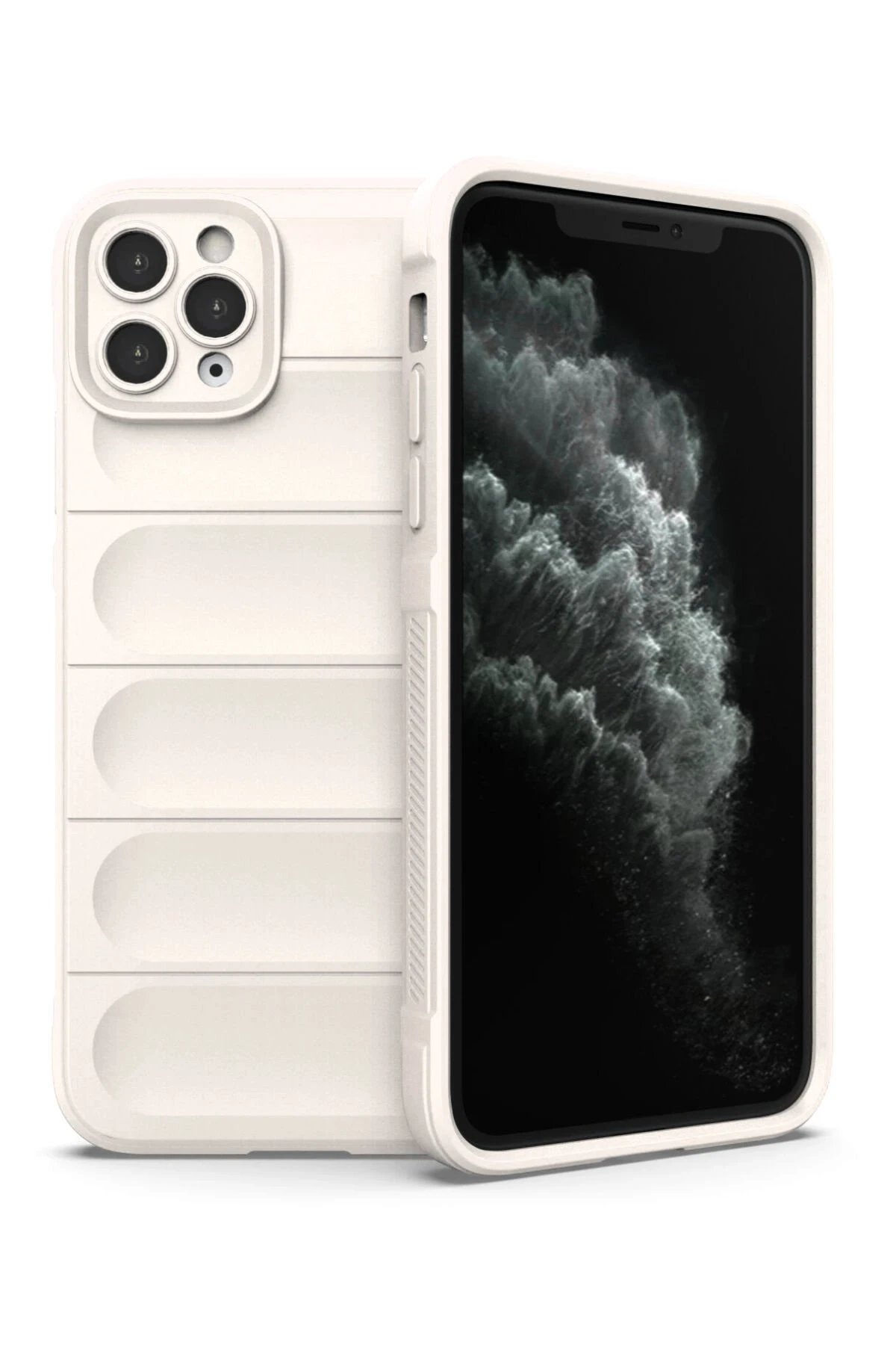 Newface iPhone 11 Pro Max Kılıf Optimum Silikon - Krem