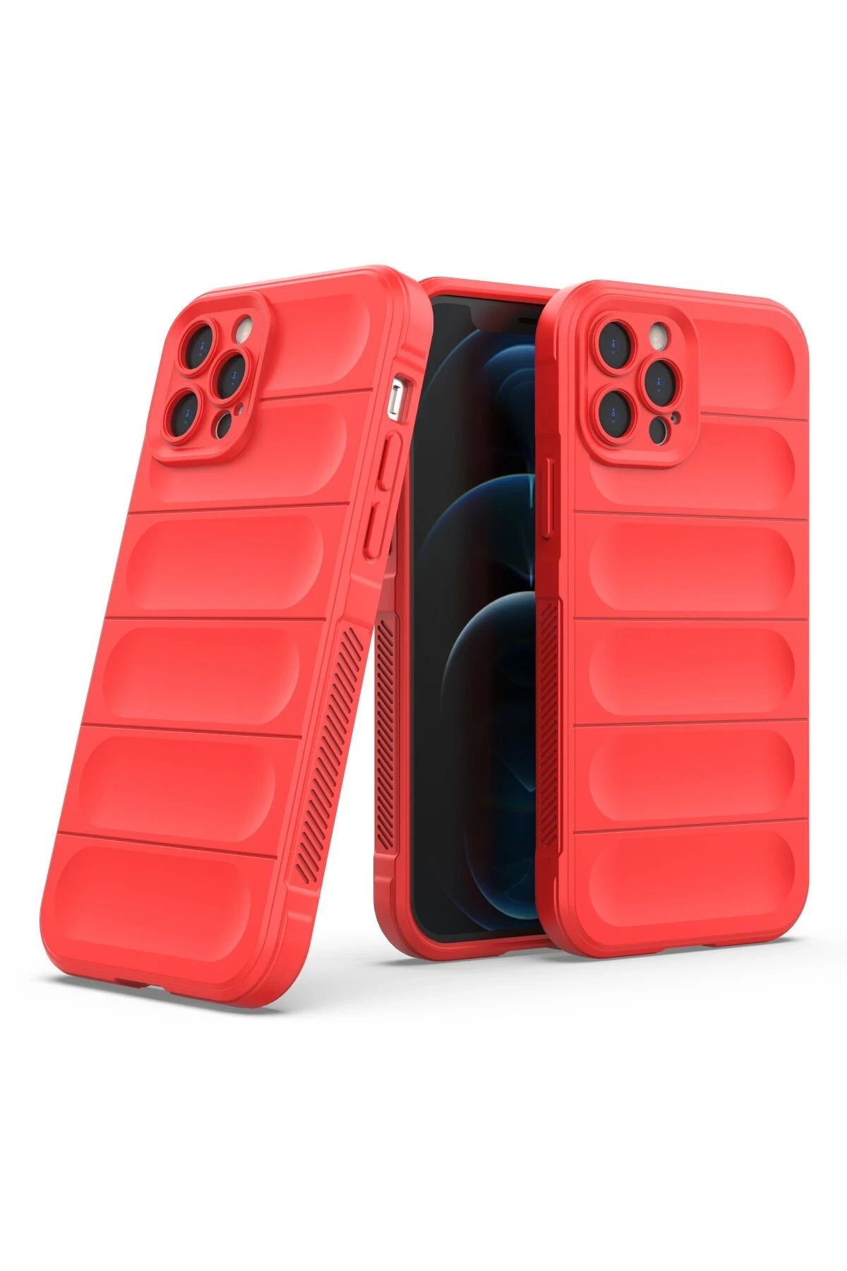 Newface iPhone 12 Pro Kılıf Optimum Silikon - Kırmızı