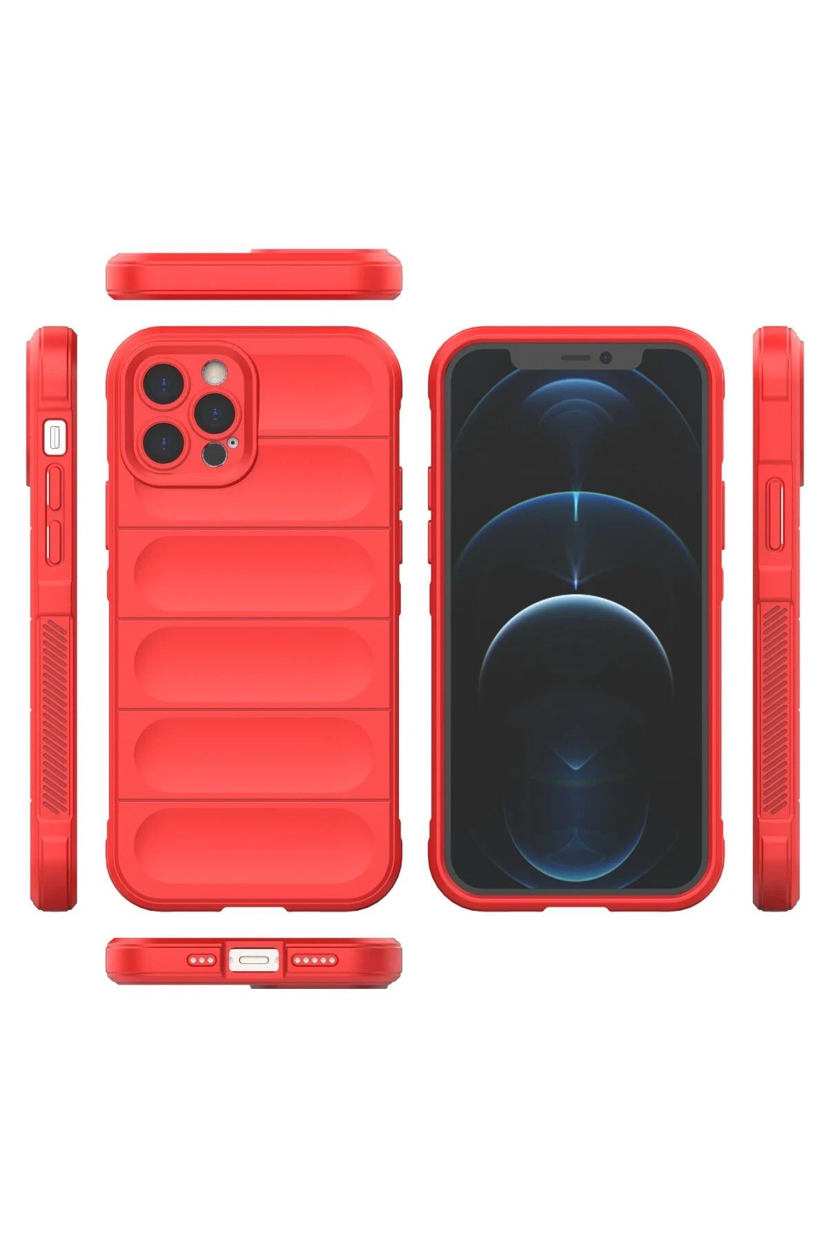 Newface iPhone 12 Pro Kılıf Optimum Silikon - Kırmızı