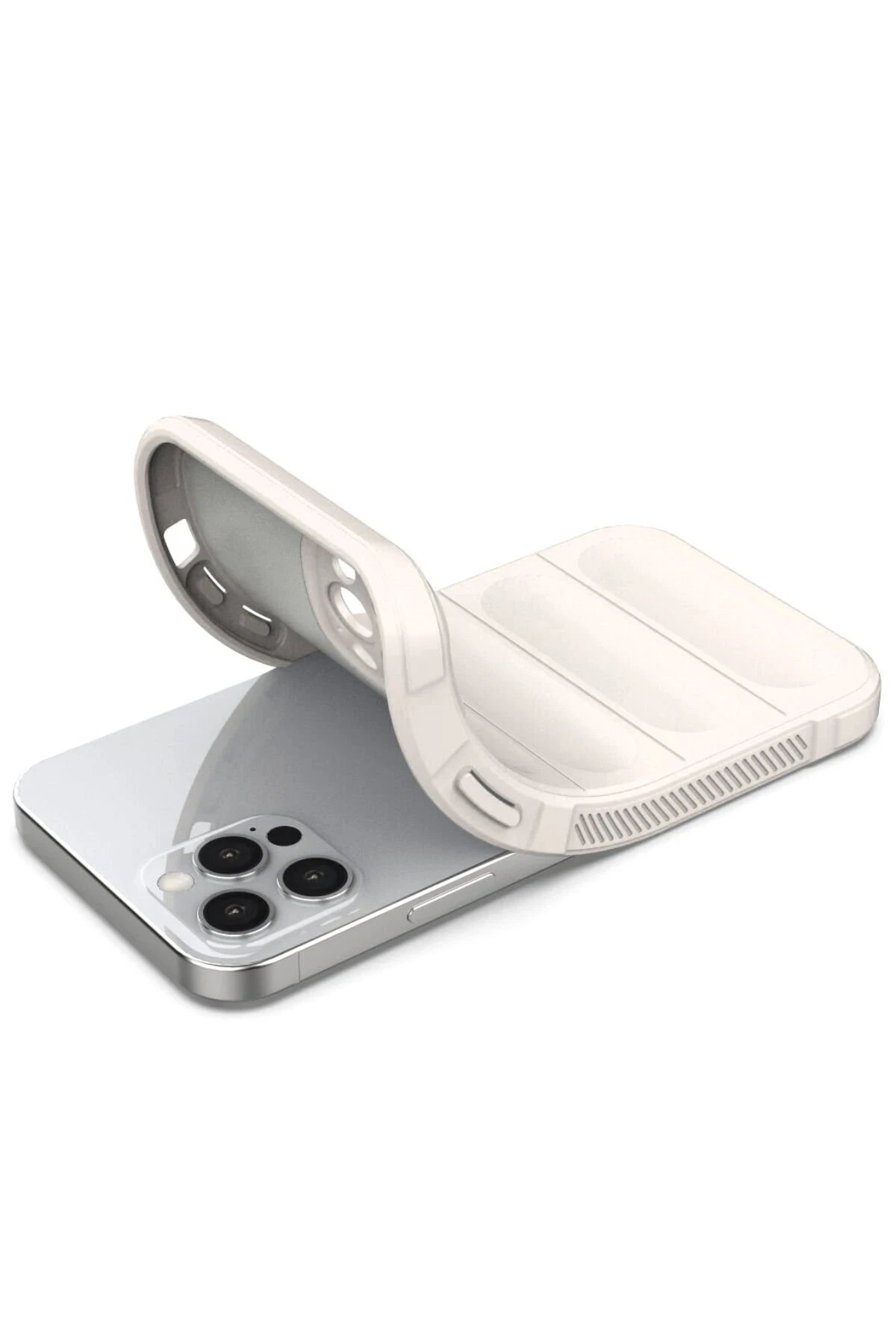 Newface iPhone 12 Pro Kılıf Optimum Silikon - Krem