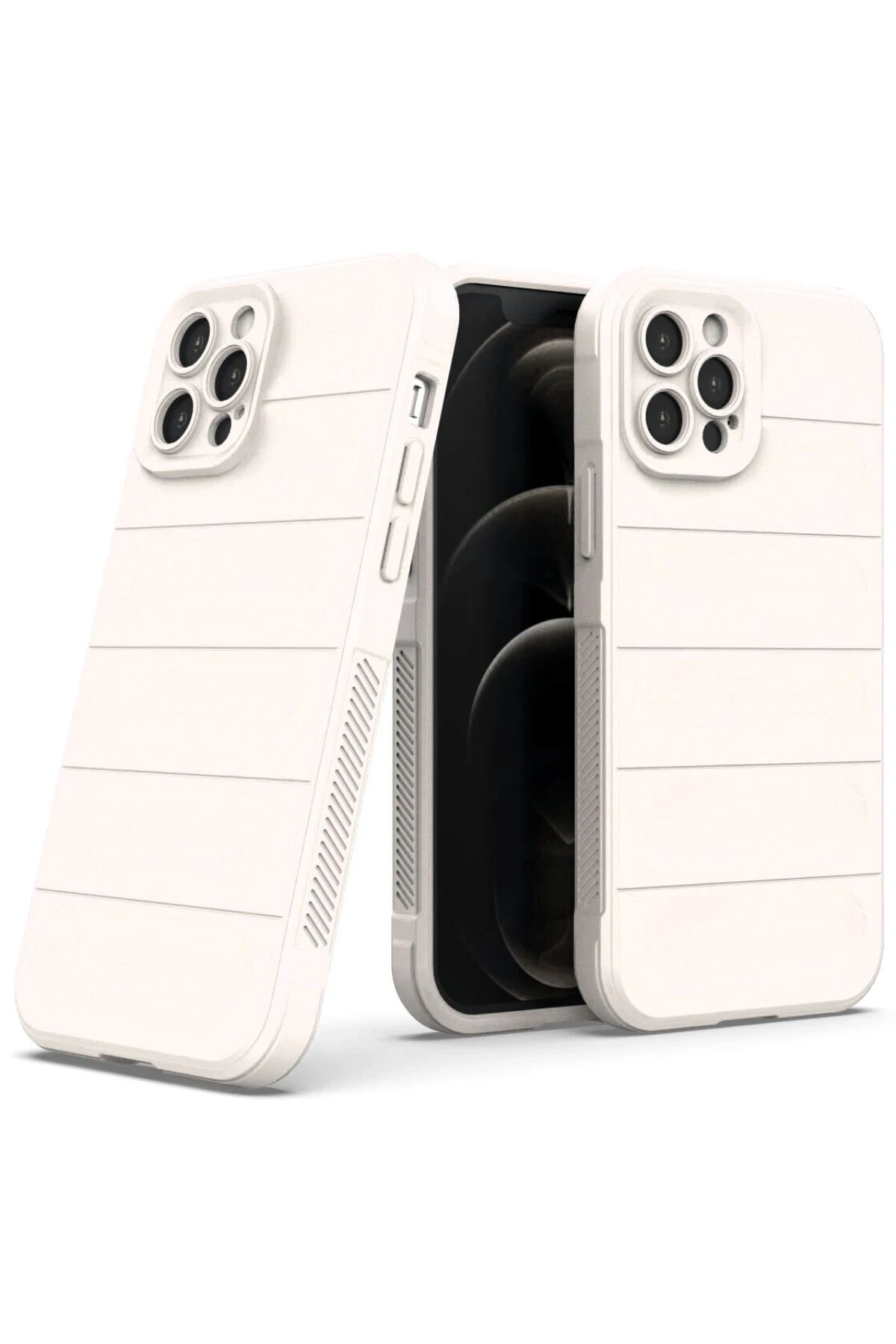 Newface iPhone 12 Pro Max Kılıf Optimum Silikon - Krem