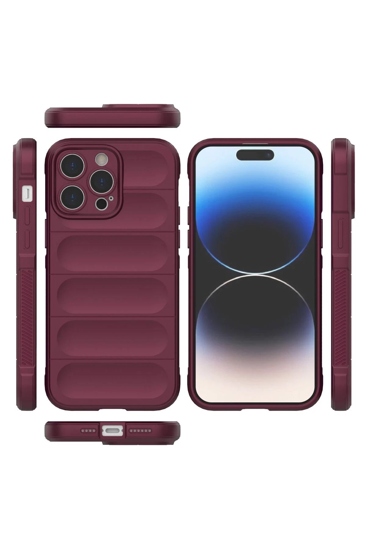 Newface iPhone 13 Pro Kılıf Optimum Silikon - Bordo