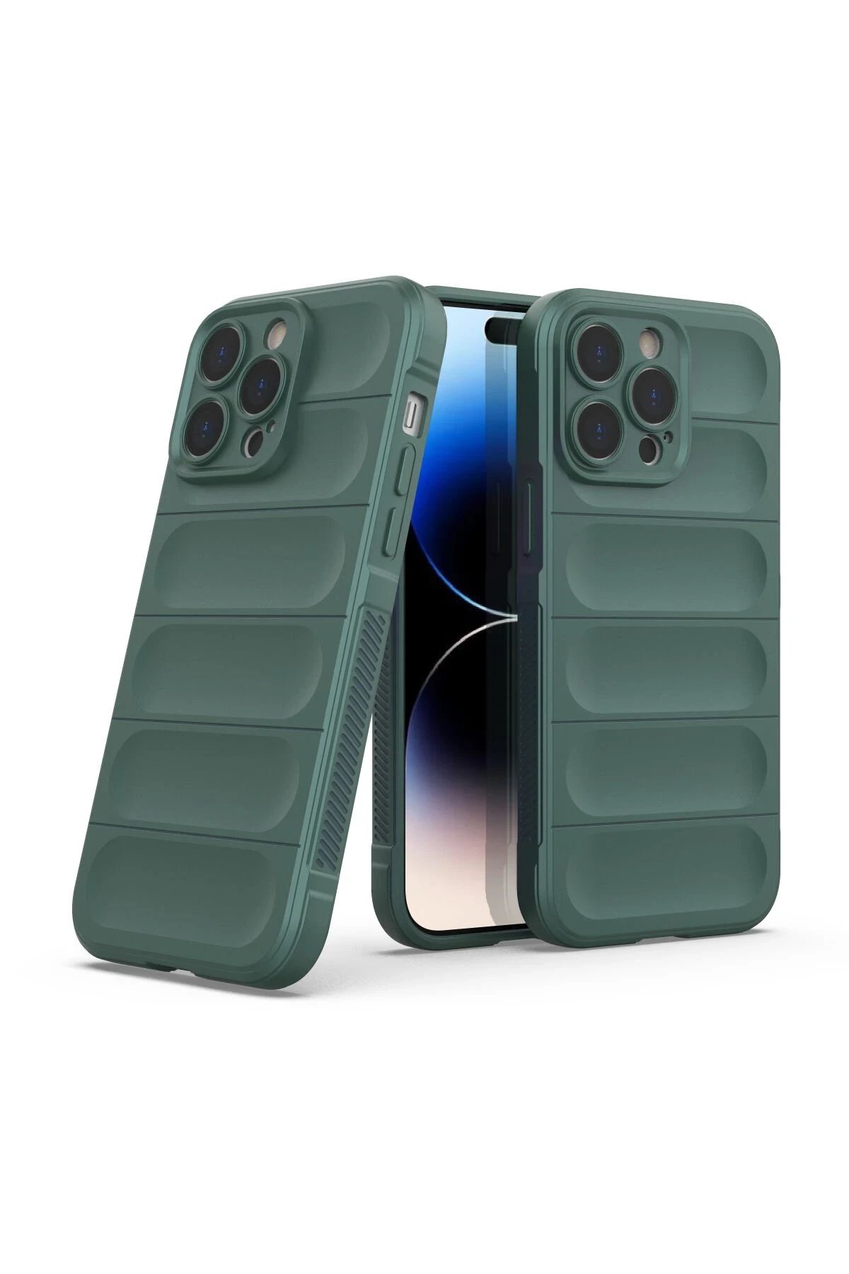 Newface iPhone 14 Pro Kılıf Optimum Silikon - Koyu Yeşil