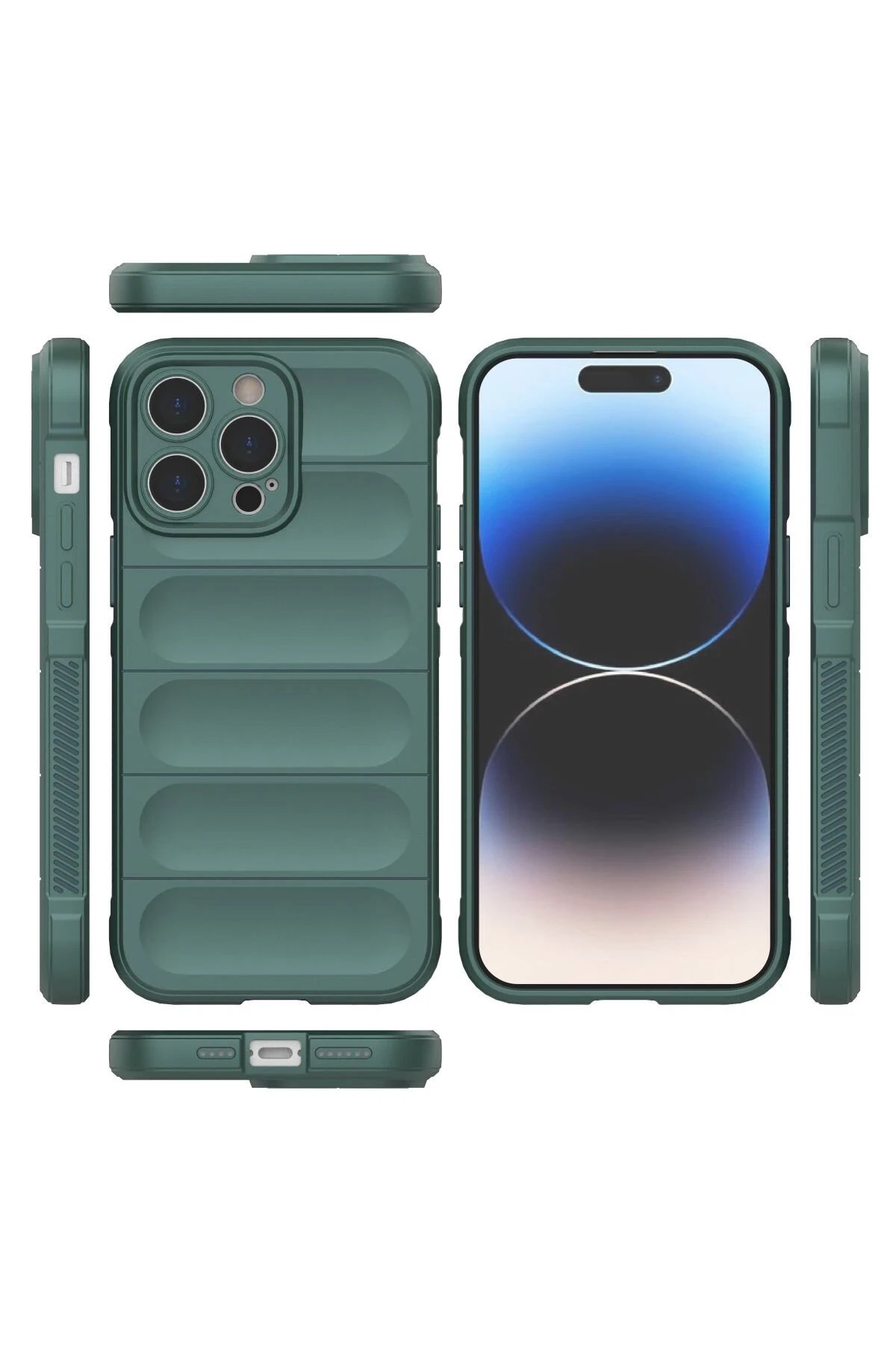 Newface iPhone 14 Pro Kılıf Optimum Silikon - Koyu Yeşil