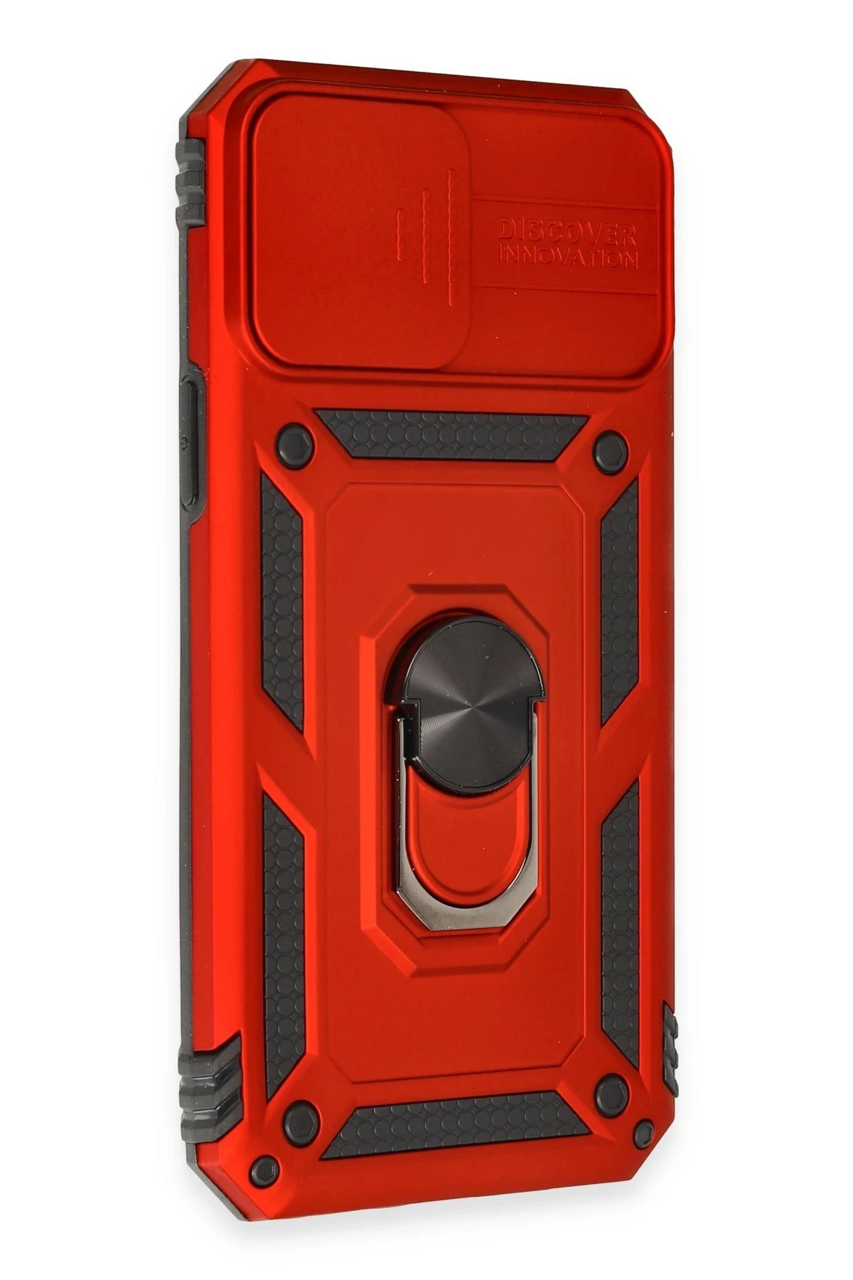 Newface iPhone 12 Pro Max Kılıf Pars Lens Yüzüklü Silikon - Kırmızı