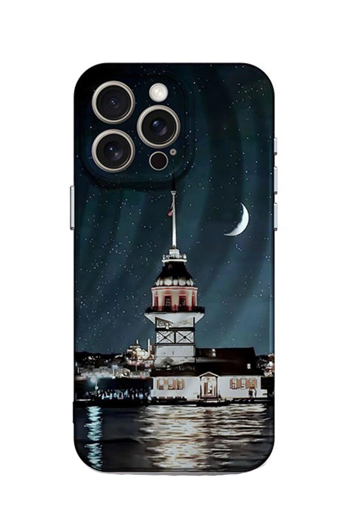 Newface iPhone 15 Pro Max Kılıf Crew Desenli Kapak - Kız Kulesi