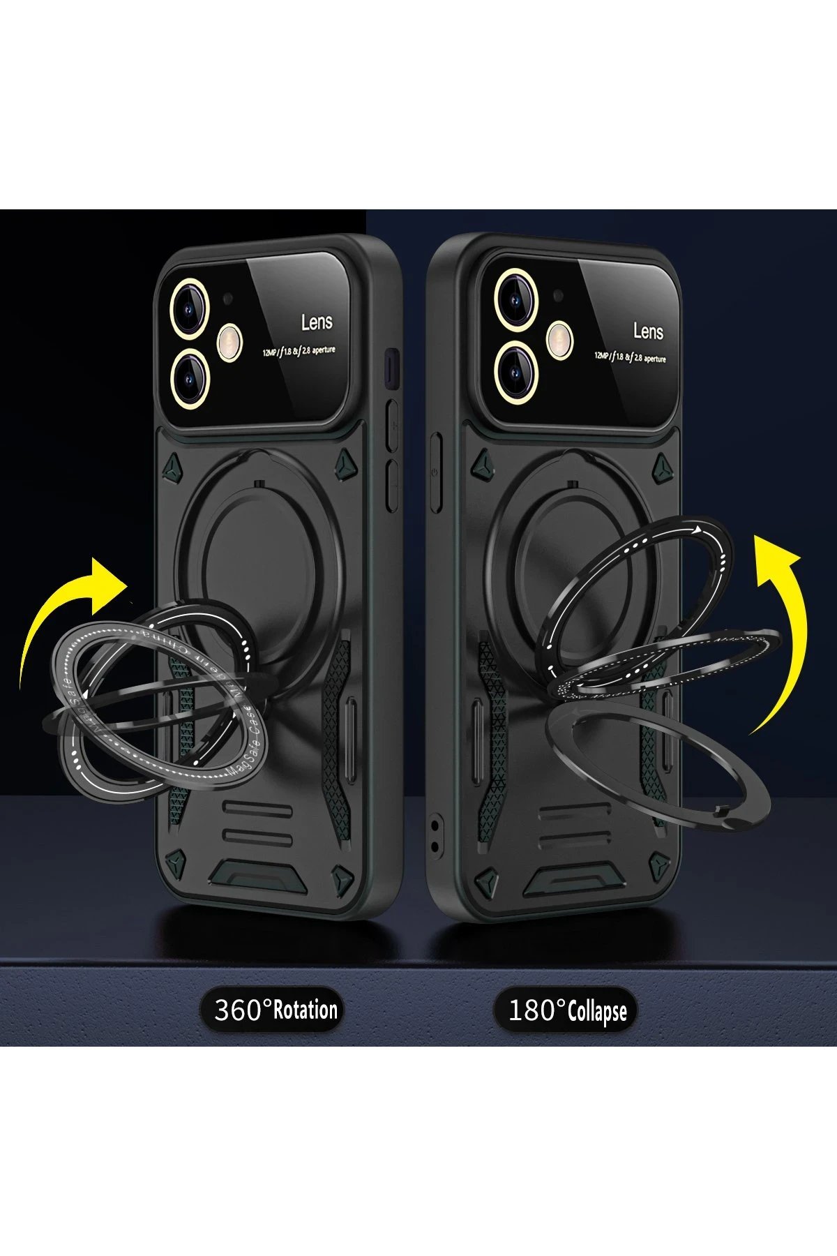 Newface iPhone 11 Kılıf Joy Lens Standlı Kapak - Kırmızı