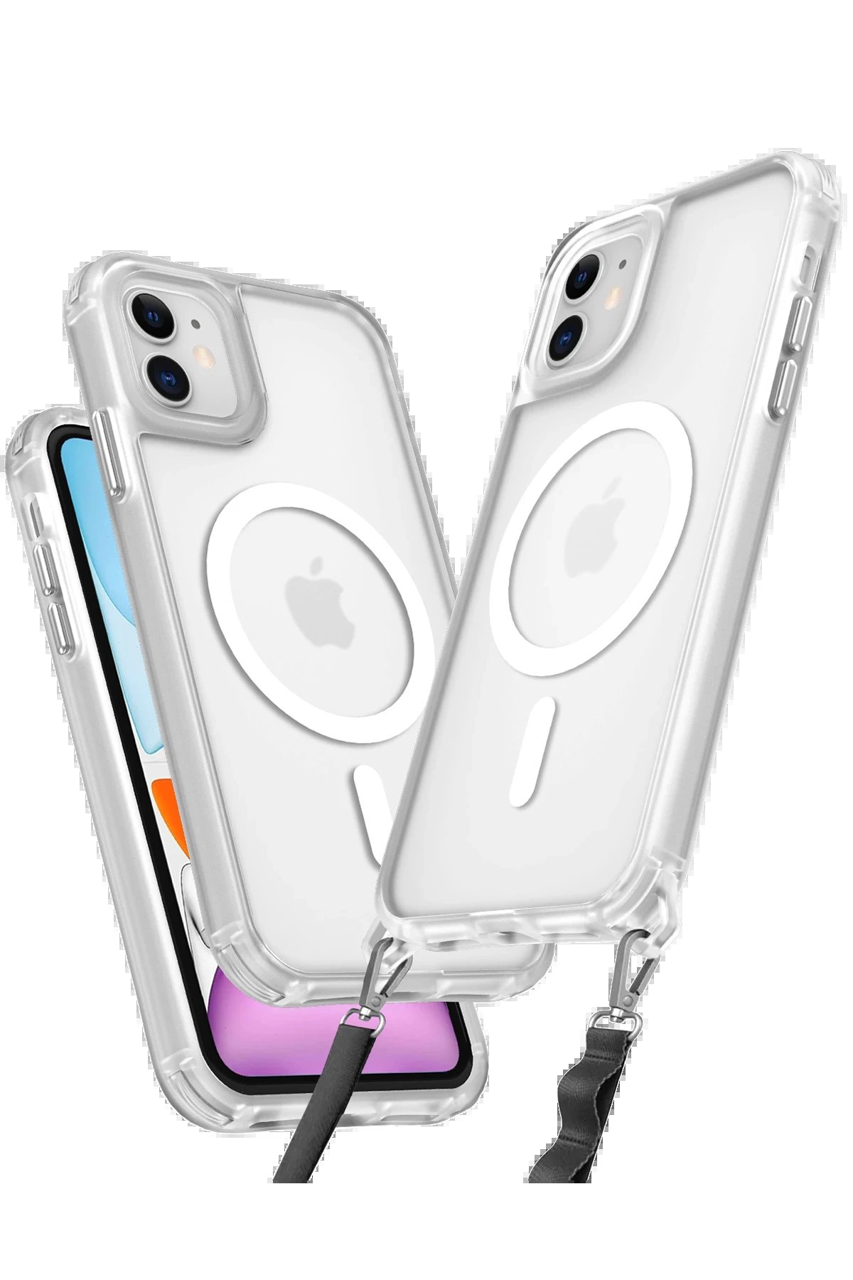 Newface iPhone 12 Kılıf Enka Magsafe Silikon Kılıf - Şeffaf