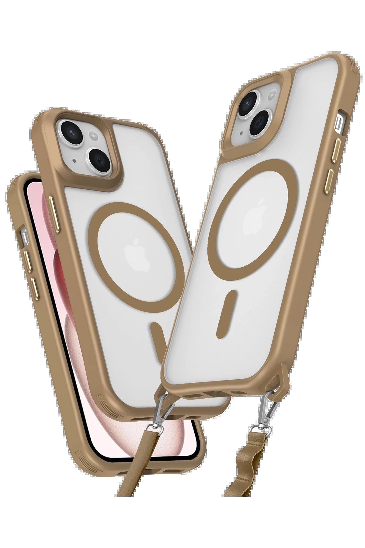 Newface iPhone 14 Kılıf Enka Magsafe Silikon Kılıf - Desert