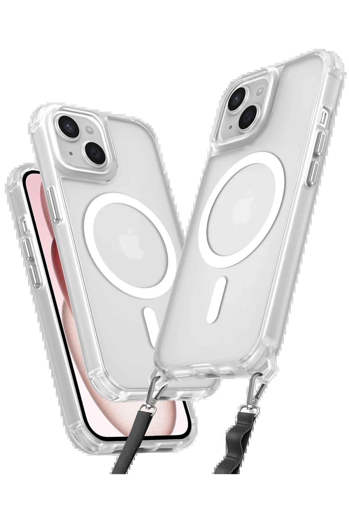 Newface iPhone 15 Kılıf Enka Magsafe Silikon Kılıf - Şeffaf