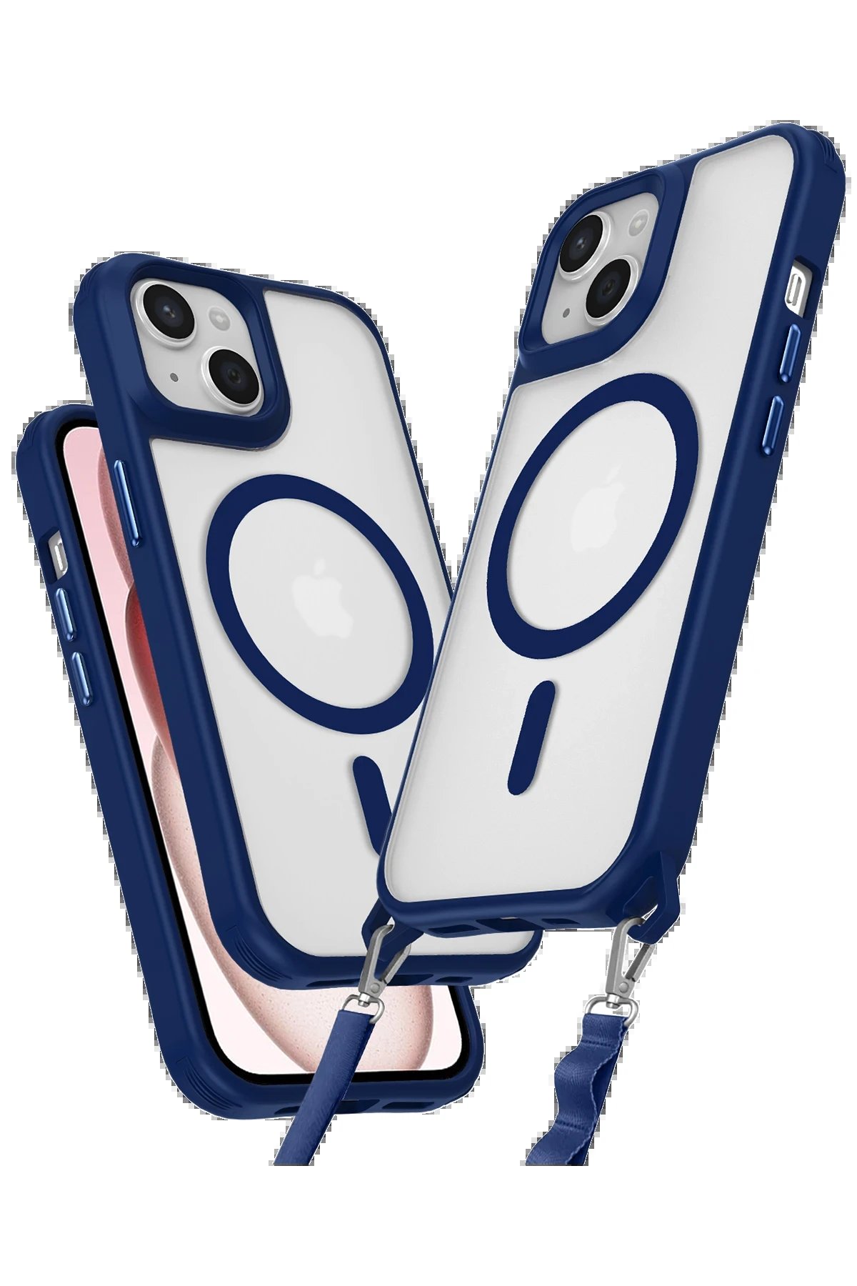 Newface iPhone 15 Plus Kılıf Enka Magsafe Silikon Kılıf - Lacivert