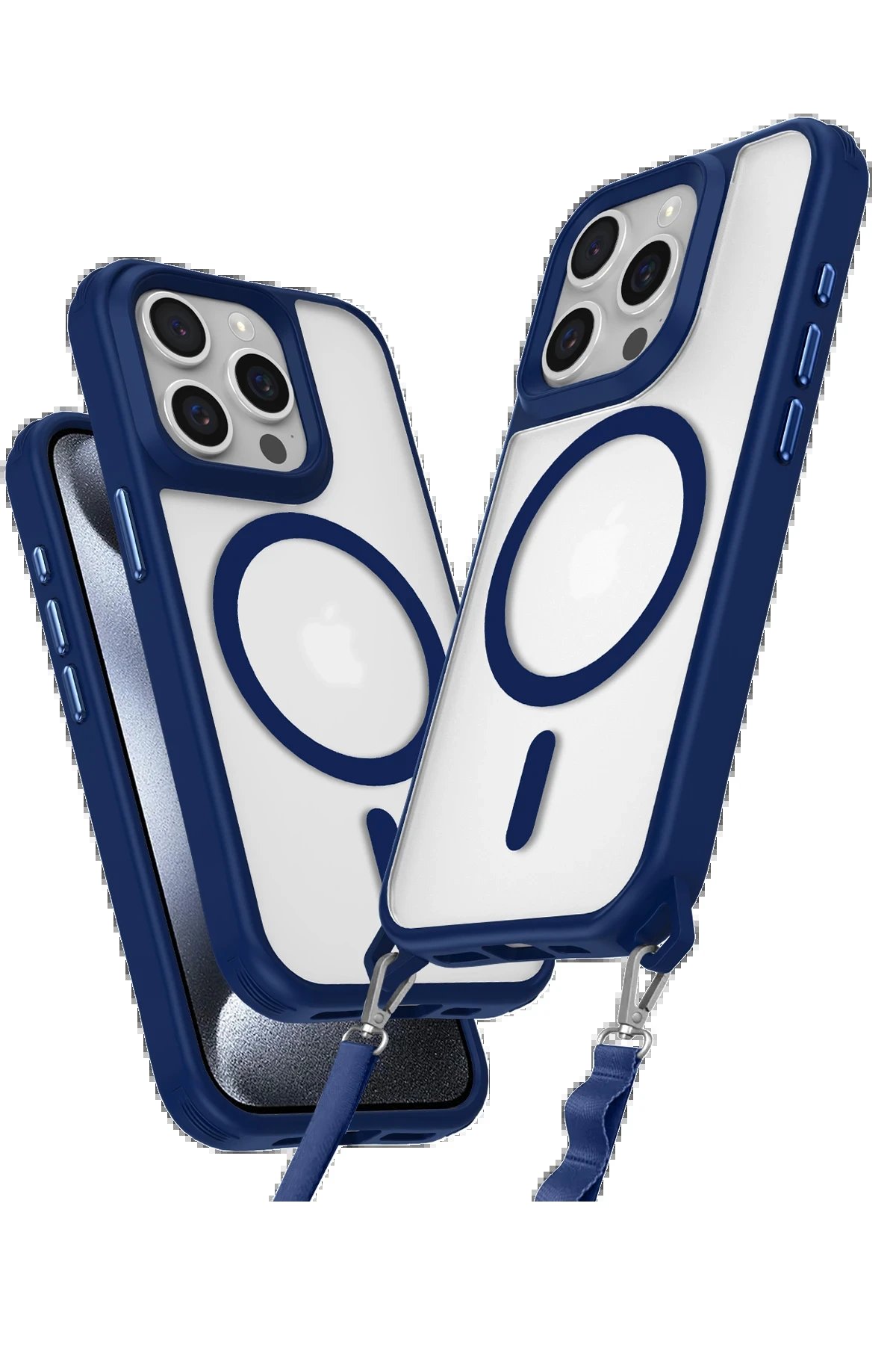 Newface iPhone 15 Pro Max Kılıf Enka Magsafe Silikon Kılıf - Lacivert