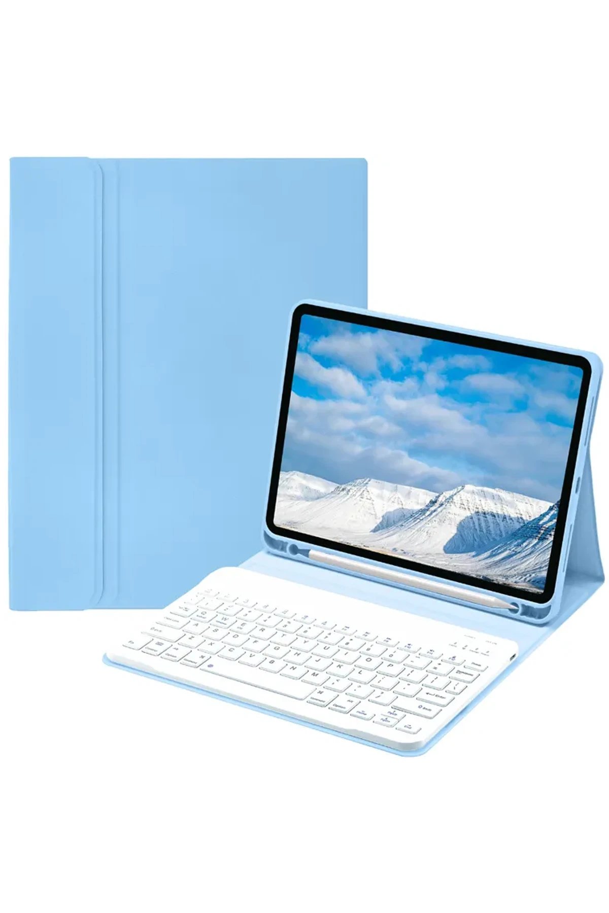 Newface iPad Pro 11 (2022) Kılıf KC01 Smart Klavyeli Tablet Kılıfı - Açık Mavi