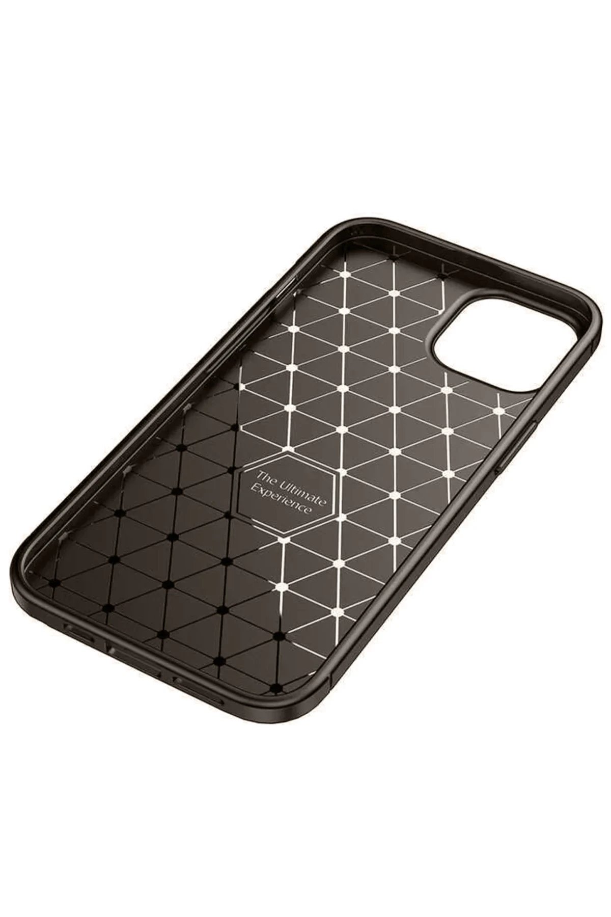 Newface iPhone 14 Kılıf Auto Focus Karbon Kapak - Kahverengi