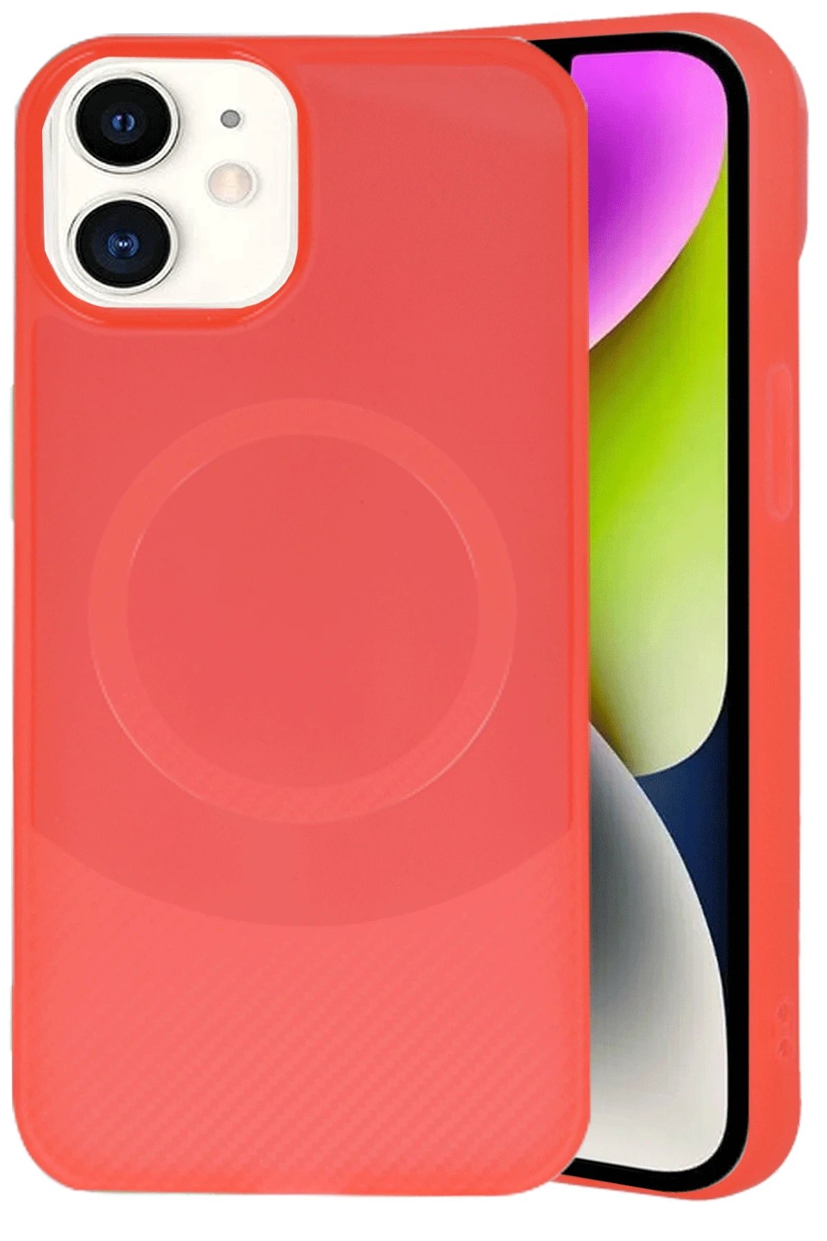 Newface iPhone 11 Kılıf Maya Karbon Kapak - Kırmızı