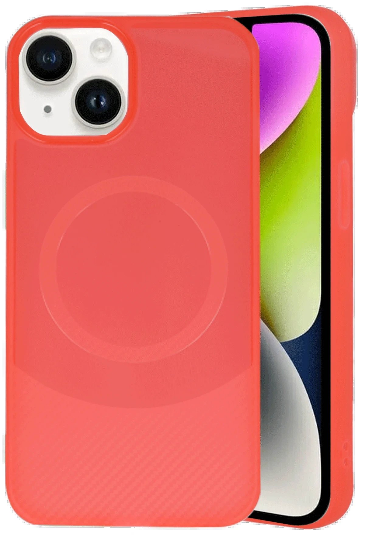 Newface iPhone 14 Kılıf Maya Karbon Kapak - Kırmızı