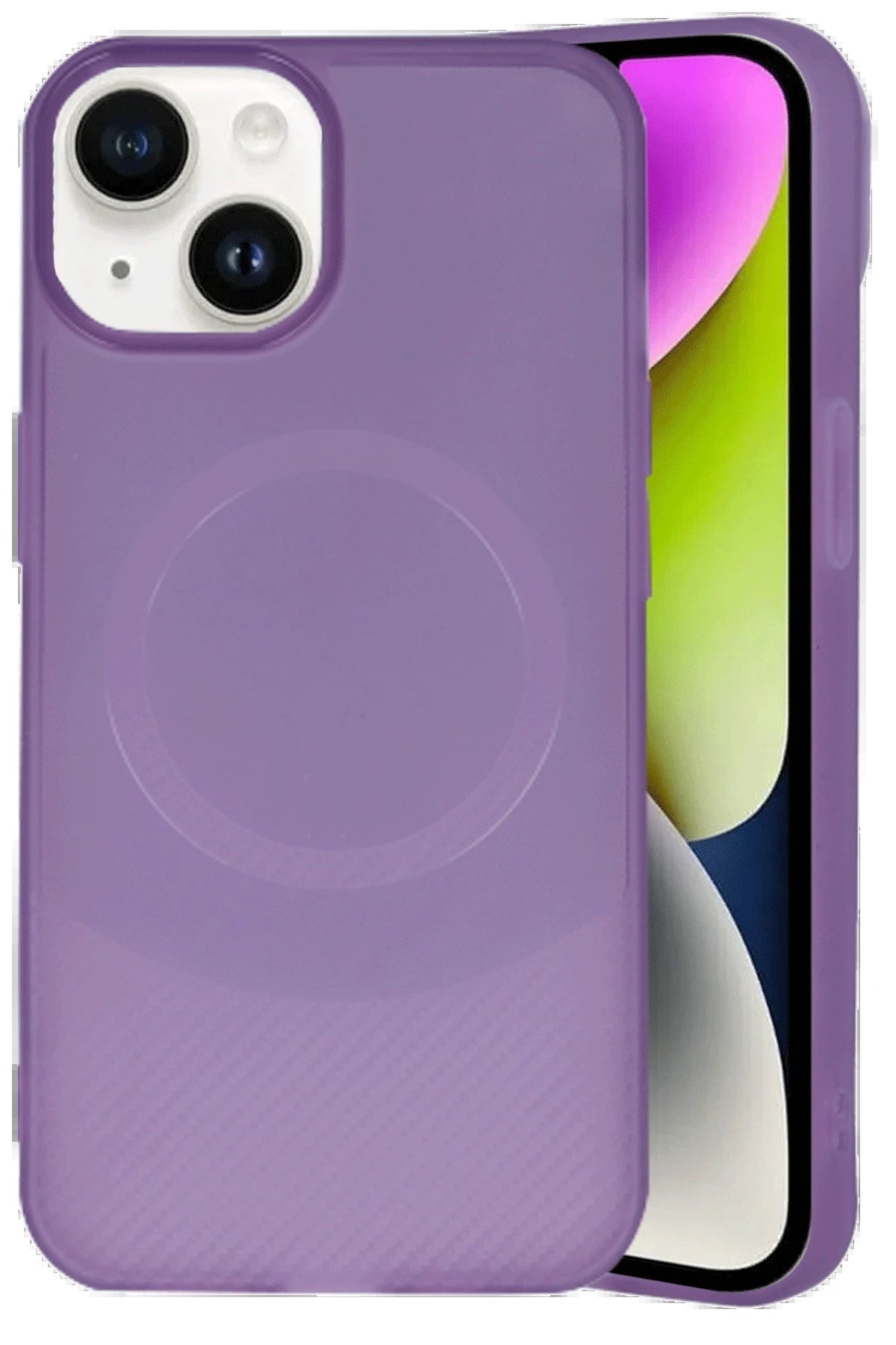 Newface iPhone 14 Kılıf Maya Karbon Kapak - Mürdüm