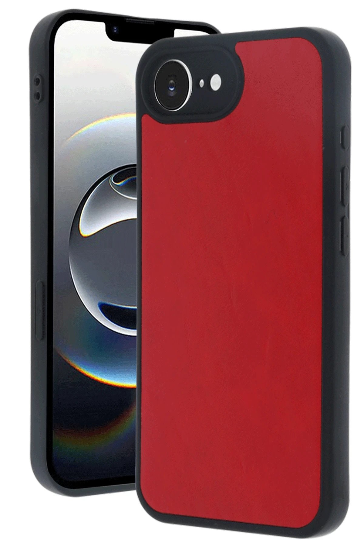 Newface iPhone 16E Kılıf Aras Deri Kapak - Kırmızı