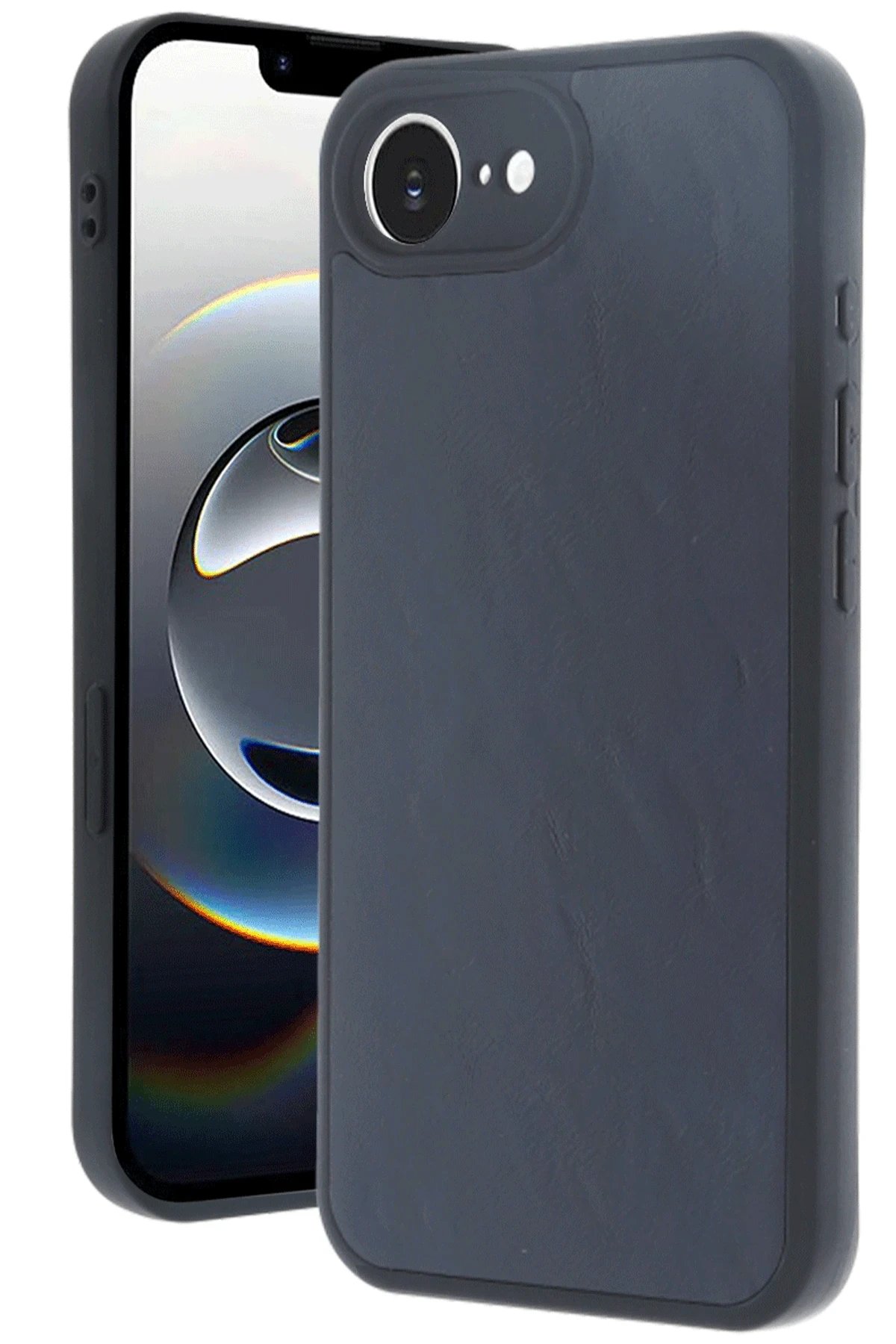 Newface iPhone 16E Kılıf Aras Deri Kapak - Lacivert